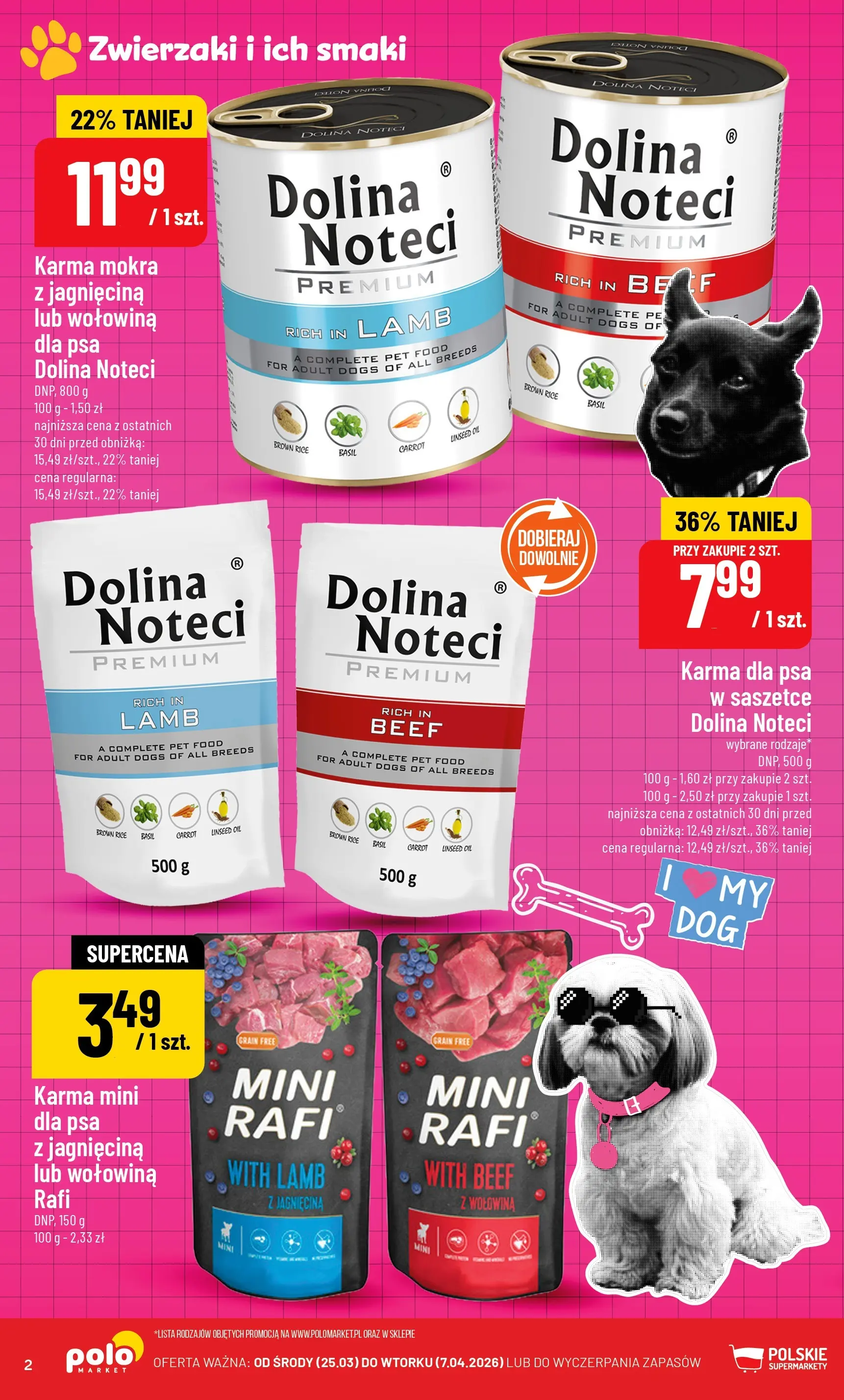 Nowa POLOmarket gazetka od jutra 23.03.2026 | Strona: 2 | Produkty: Jagnięcina, Karma dla psa, Wołowina
