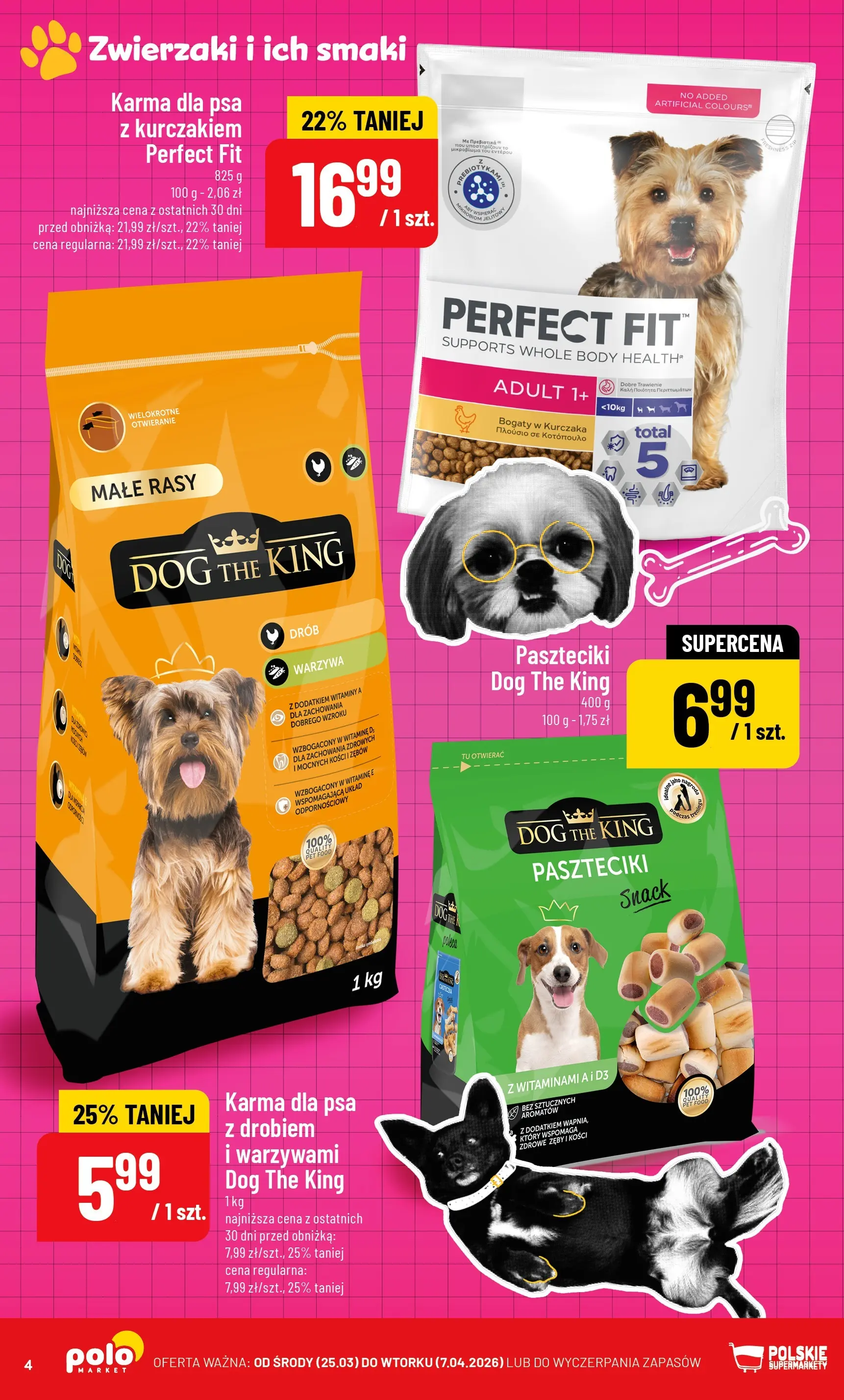 Nowa POLOmarket gazetka od jutra 23.03.2026 | Strona: 4 | Produkty: Karma dla psa, Body, Warzywa