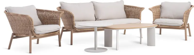 JYSK Комплект градински мебели KOEPING 4,5-местен натурал