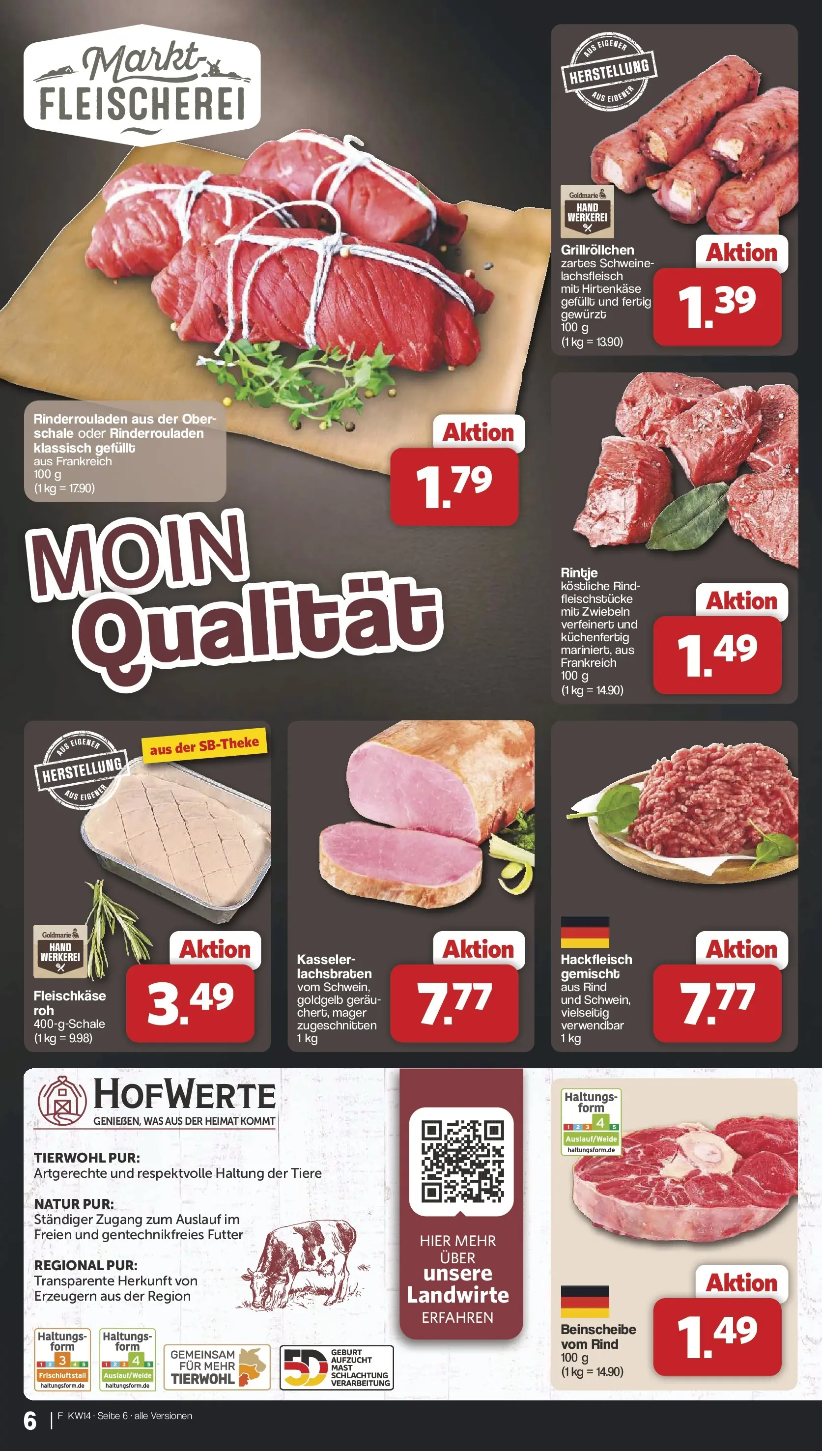 Famila Nordwest Wochenangebote (ab 30.03.2026) zum Blättern | Seite: 6 | Produkte: Rinderrouladen, Zwiebeln, Hackfleisch
