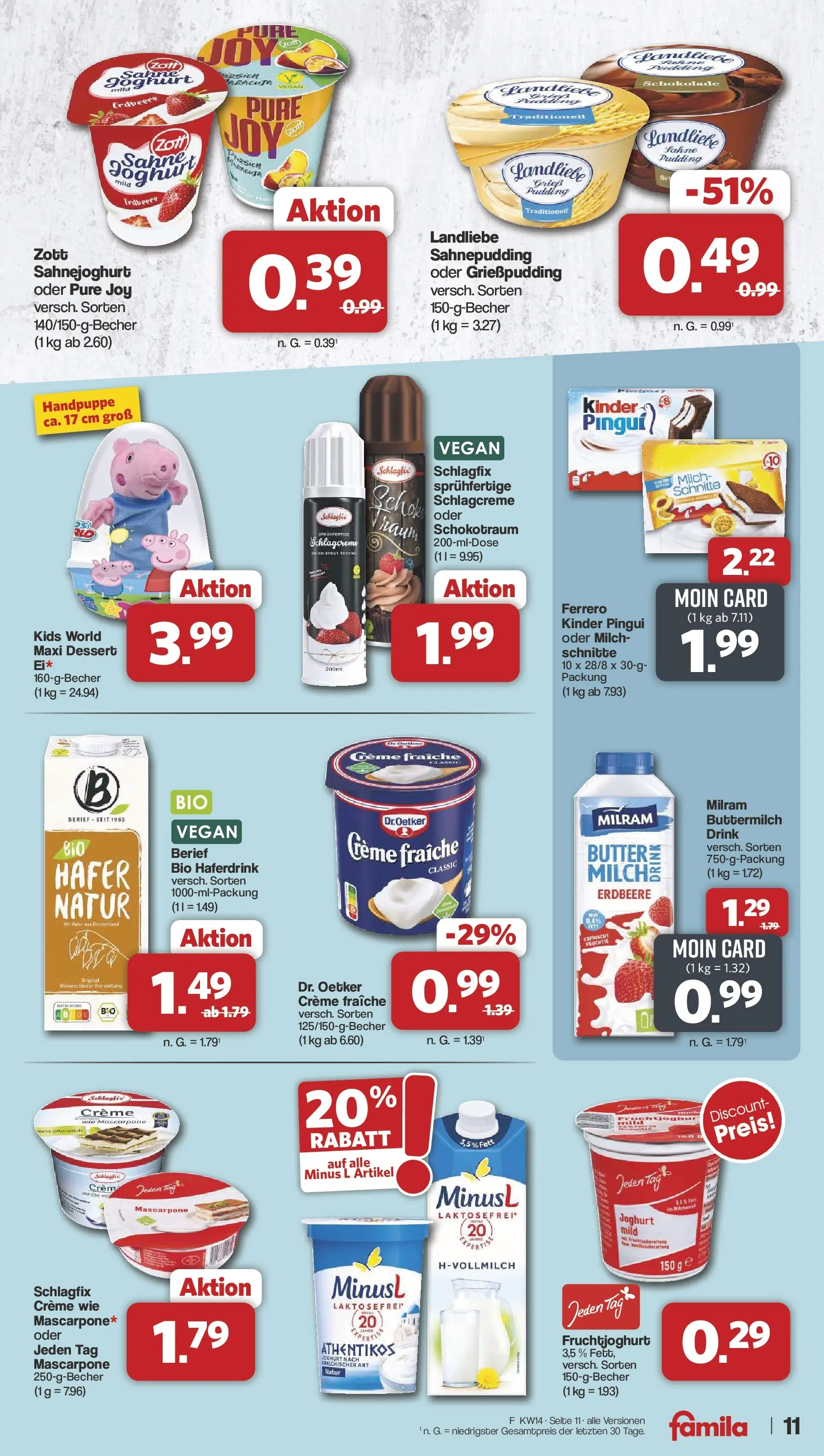 Famila Nordwest Wochenangebote (ab 30.03.2026) zum Blättern | Seite: 11 | Produkte: Butter, Mascarpone, Haferdrink, Sahne