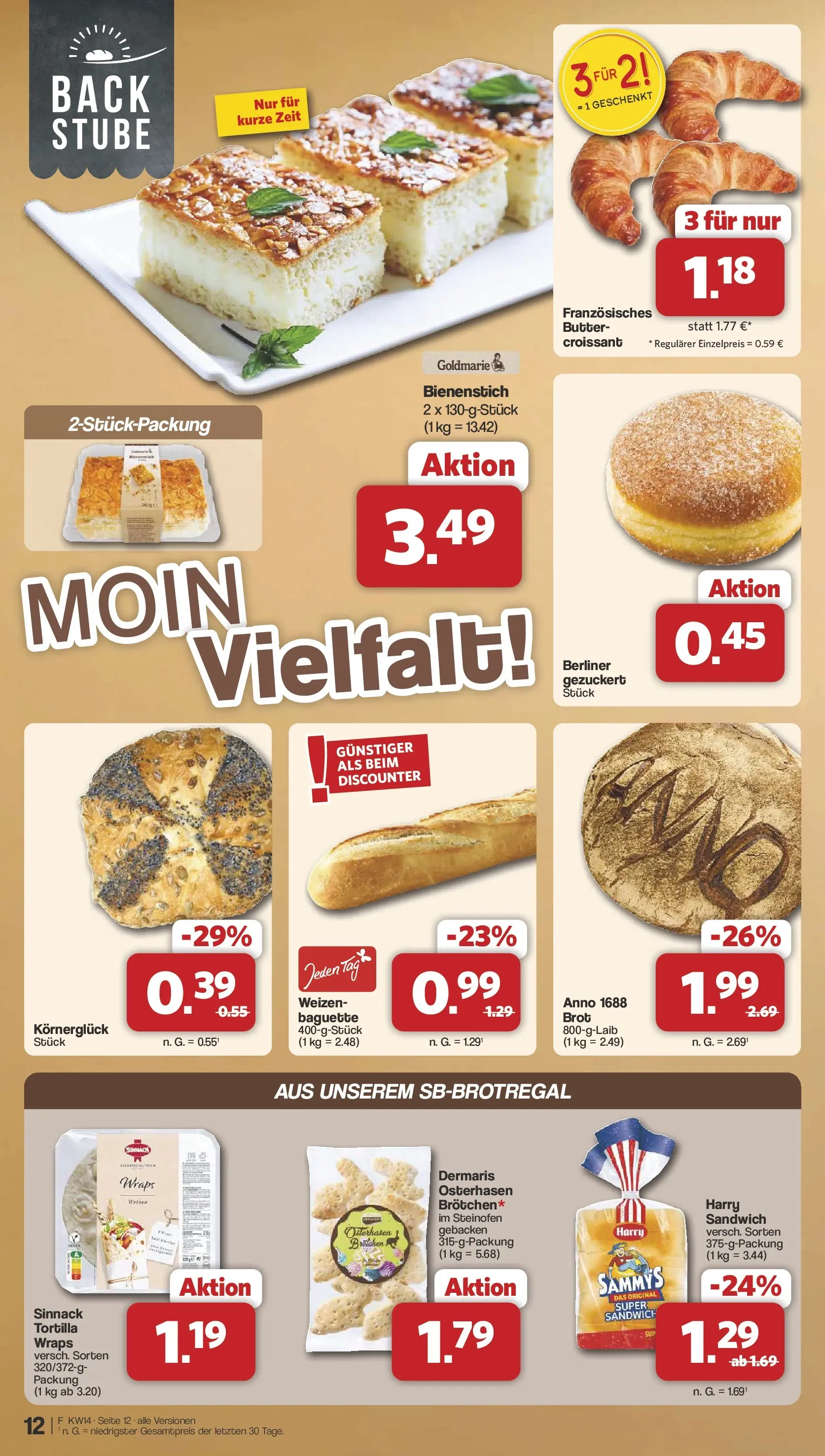 Famila Nordwest Wochenangebote (ab 30.03.2026) zum Blättern | Seite: 12 | Produkte: Butter, Baguette, Croissant, Brot