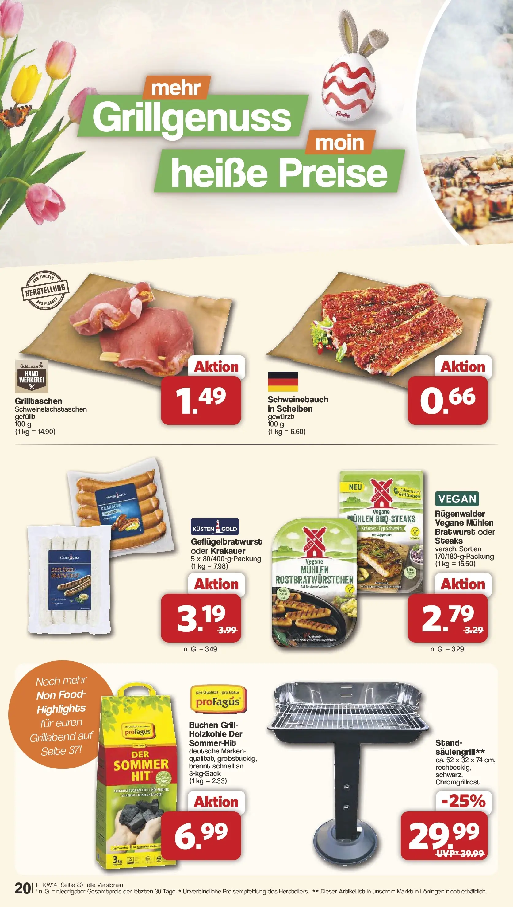 Famila Nordwest Wochenangebote (ab 30.03.2026) zum Blättern | Seite: 20 | Produkte: Grill, Schweinebauch, Bratwurst