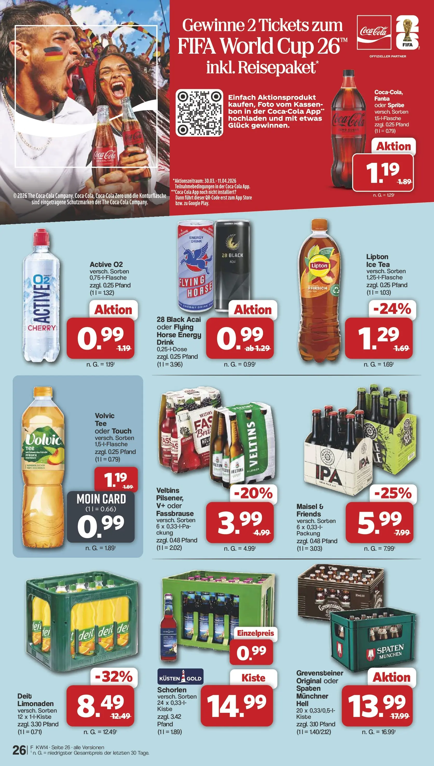 Famila Nordwest Wochenangebote (ab 30.03.2026) zum Blättern | Seite: 26 | Produkte: Sprite, Cola, Energy, Veltins