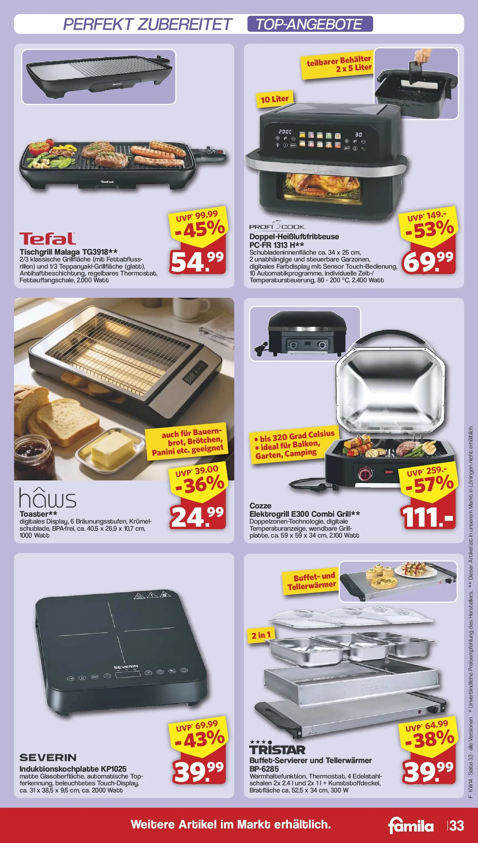 Famila Nordwest Wochenangebote (ab 30.03.2026) zum Blättern | Seite: 35 | Produkte: Top, Grill, Toaster