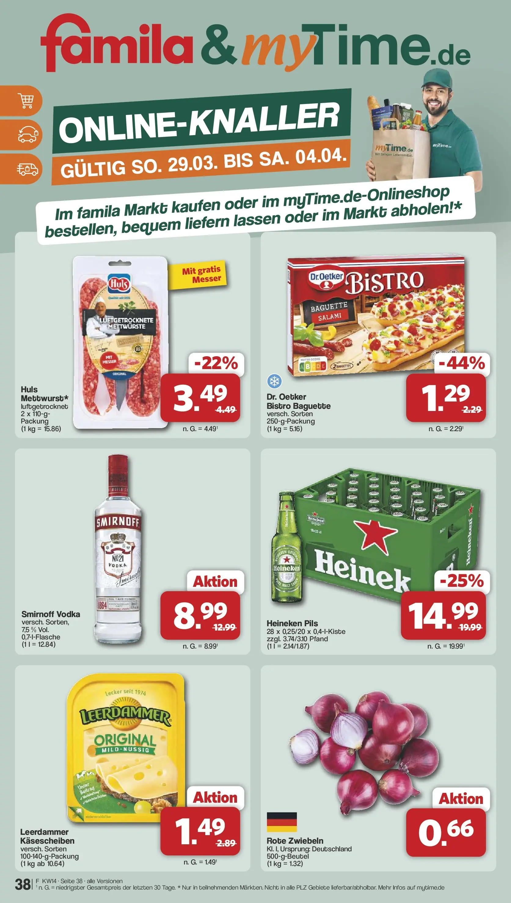 Famila Nordwest Wochenangebote (ab 30.03.2026) zum Blättern | Seite: 40 | Produkte: Pils, Baguette, Leerdammer, Smirnoff
