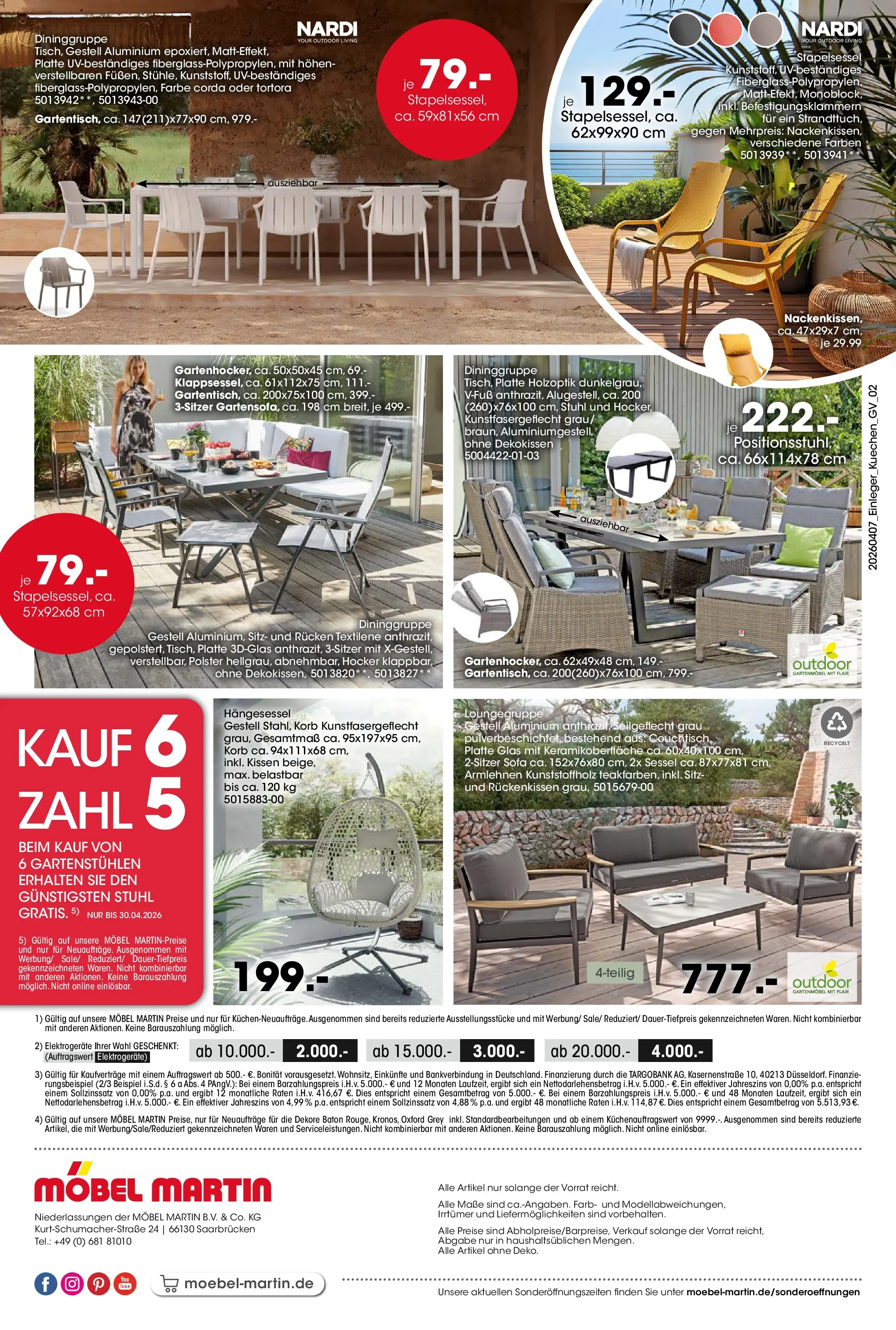 Möbel Martin Küchenmesse (ab 07.04.2026) zum Blättern | Seite: 2 | Produkte: Sessel, Stuhl, Gartenmöbel, Korb