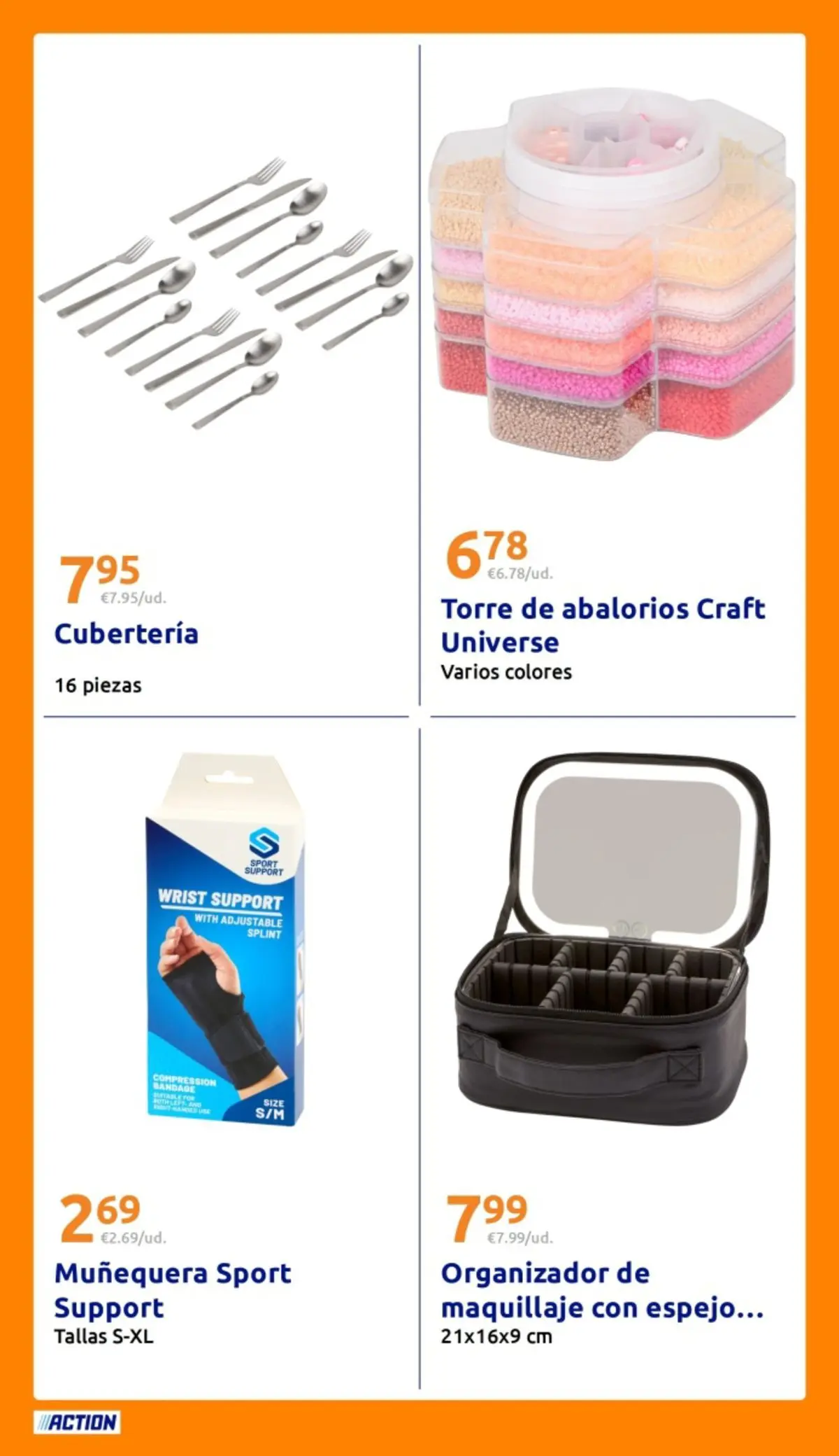 Action folleto 25/03/2026 - 31/03/2026 | Página: 28 | Productos: Maquillaje, Organizador, Cubertería, Espejo