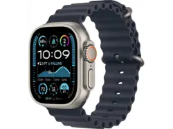 Apple Watch Ultra 2 GPS + Cellular 49mm Natural Titanium Case mit Navy Ocean Band; Smartwatch