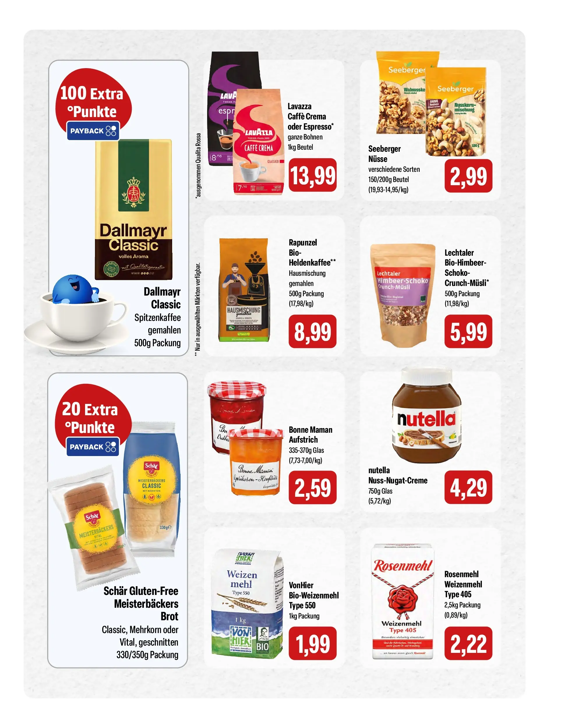 Feneberg Aktuelle Angebote (ab 02.04.2026) zum Blättern | Seite: 11 | Produkte: Lavazza, Weizenmehl, Brot, Bonne maman