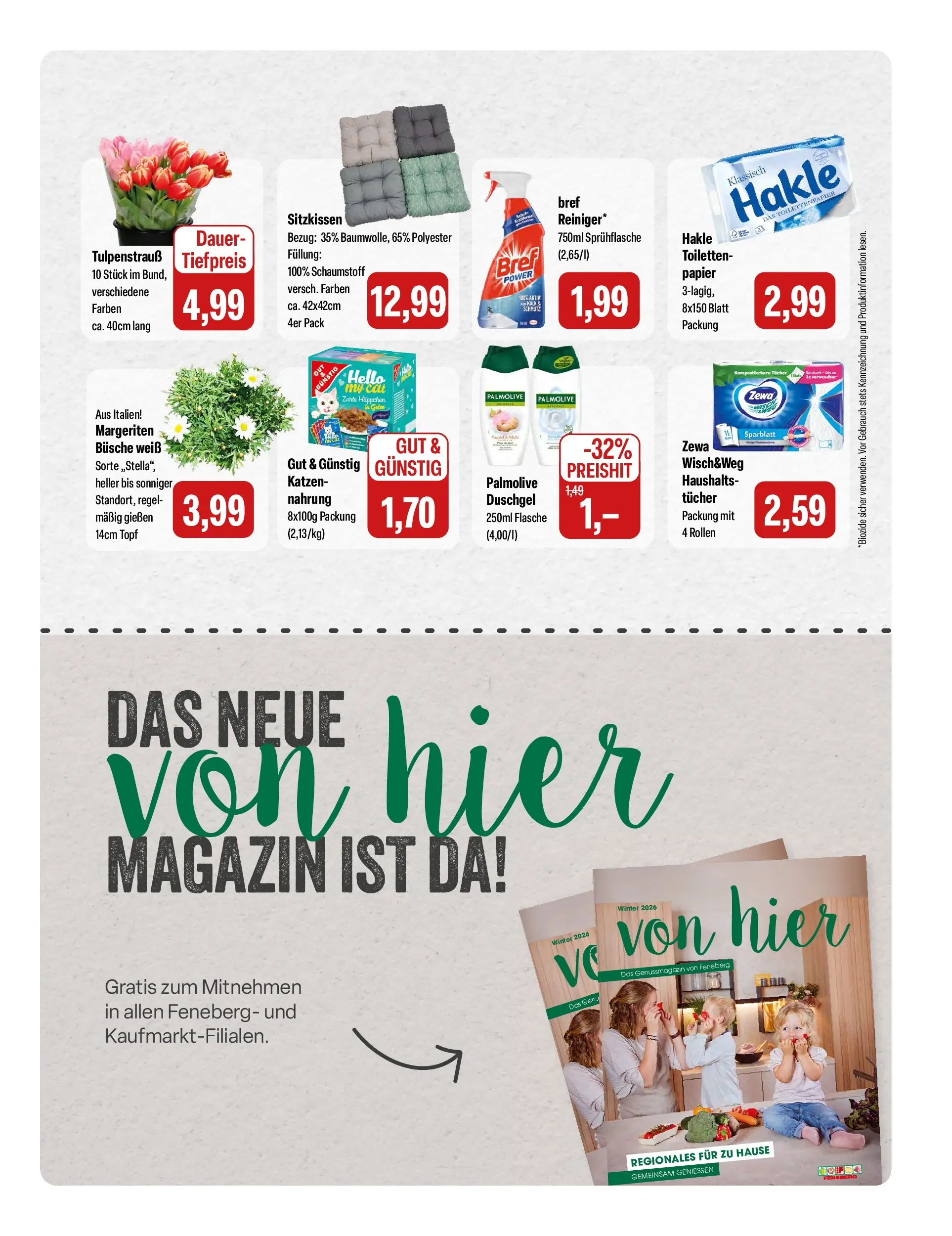 Feneberg Aktuelle Angebote (ab 02.04.2026) zum Blättern | Seite: 15 | Produkte: Zewa, Duschgel, Toilettenpapier