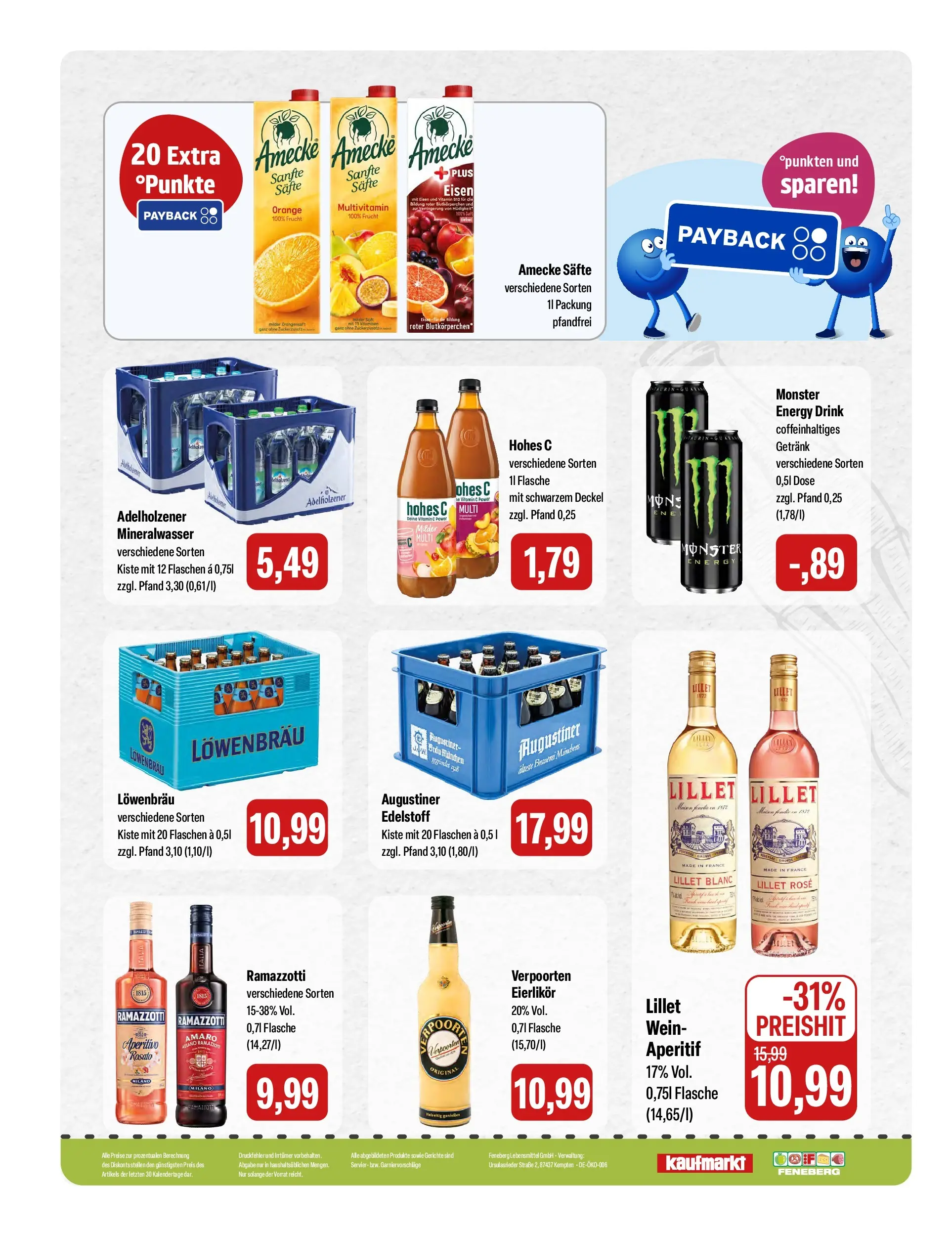 Feneberg Aktuelle Angebote (ab 02.04.2026) zum Blättern | Seite: 16 | Produkte: Adelholzener, Hohes c, Wein, Ramazzotti