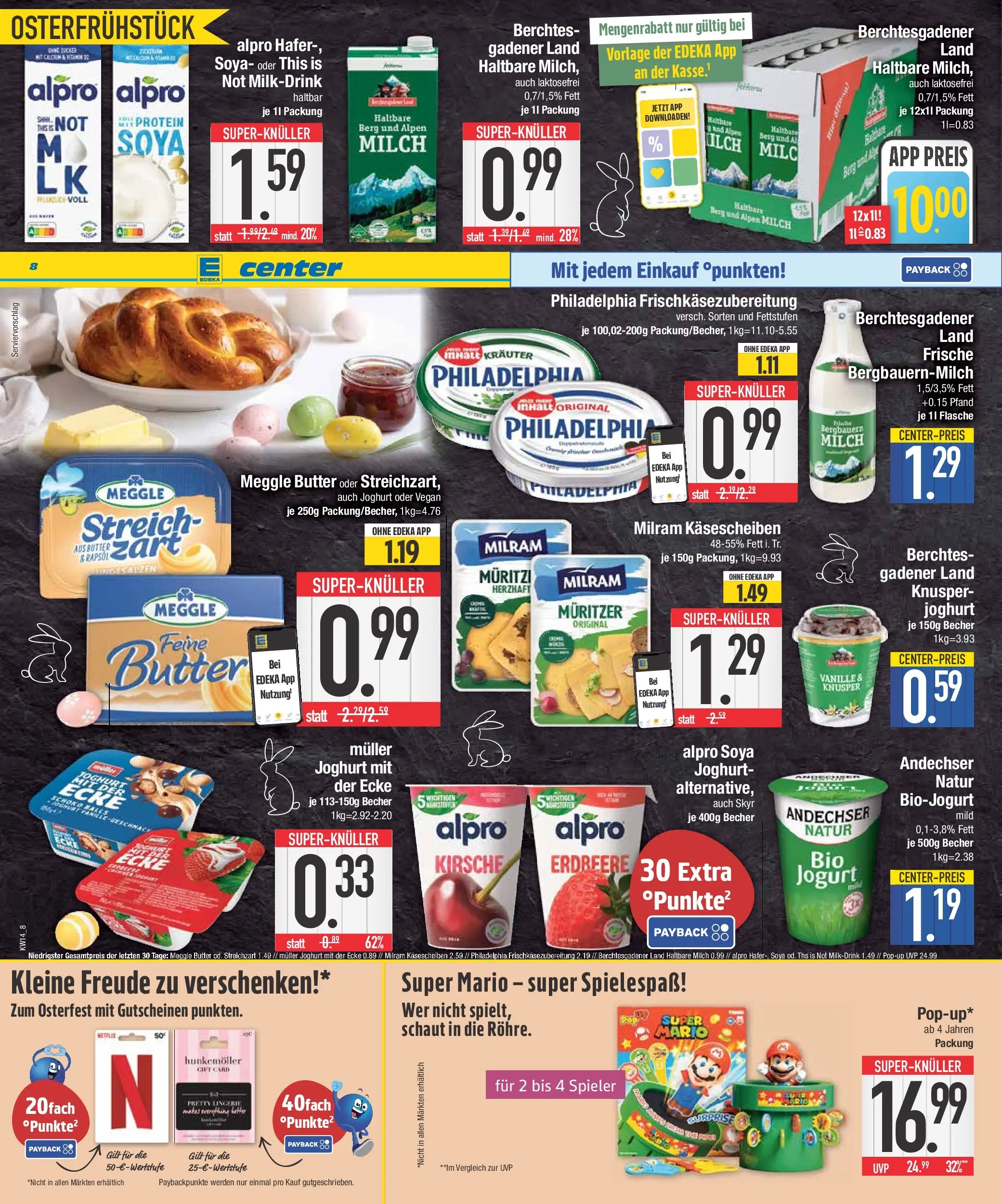 Edeka prospekt Neustadt	 (ab 29.03.2026) » Angebote Online | Seite: 8 | Produkte: Butter, Philadelphia, Haltbare milch, Meggle butter