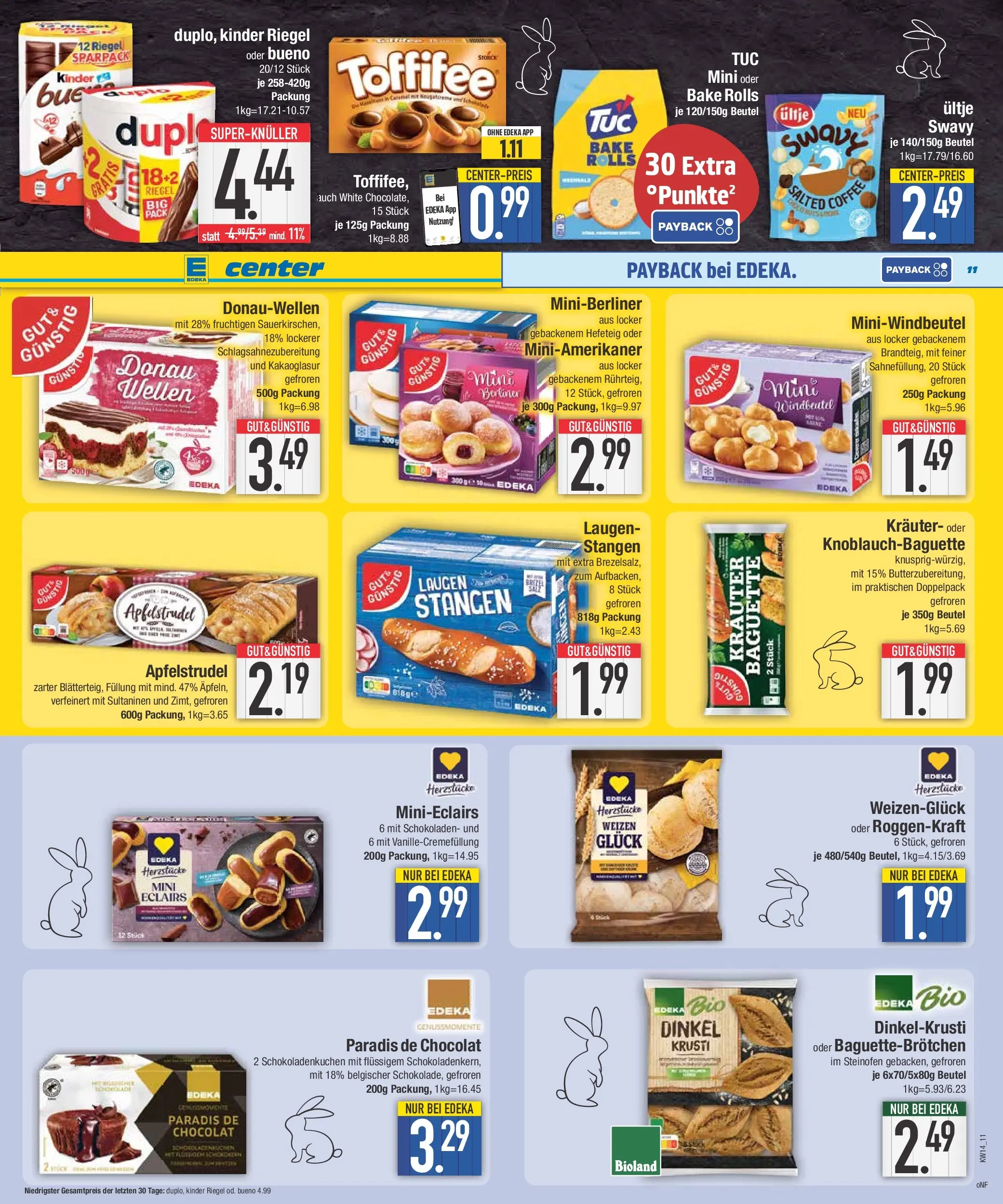 Edeka prospekt Neustadt	 (ab 29.03.2026) » Angebote Online | Seite: 11 | Produkte: Baguette, Kinder riegel, Apple, Toffifee