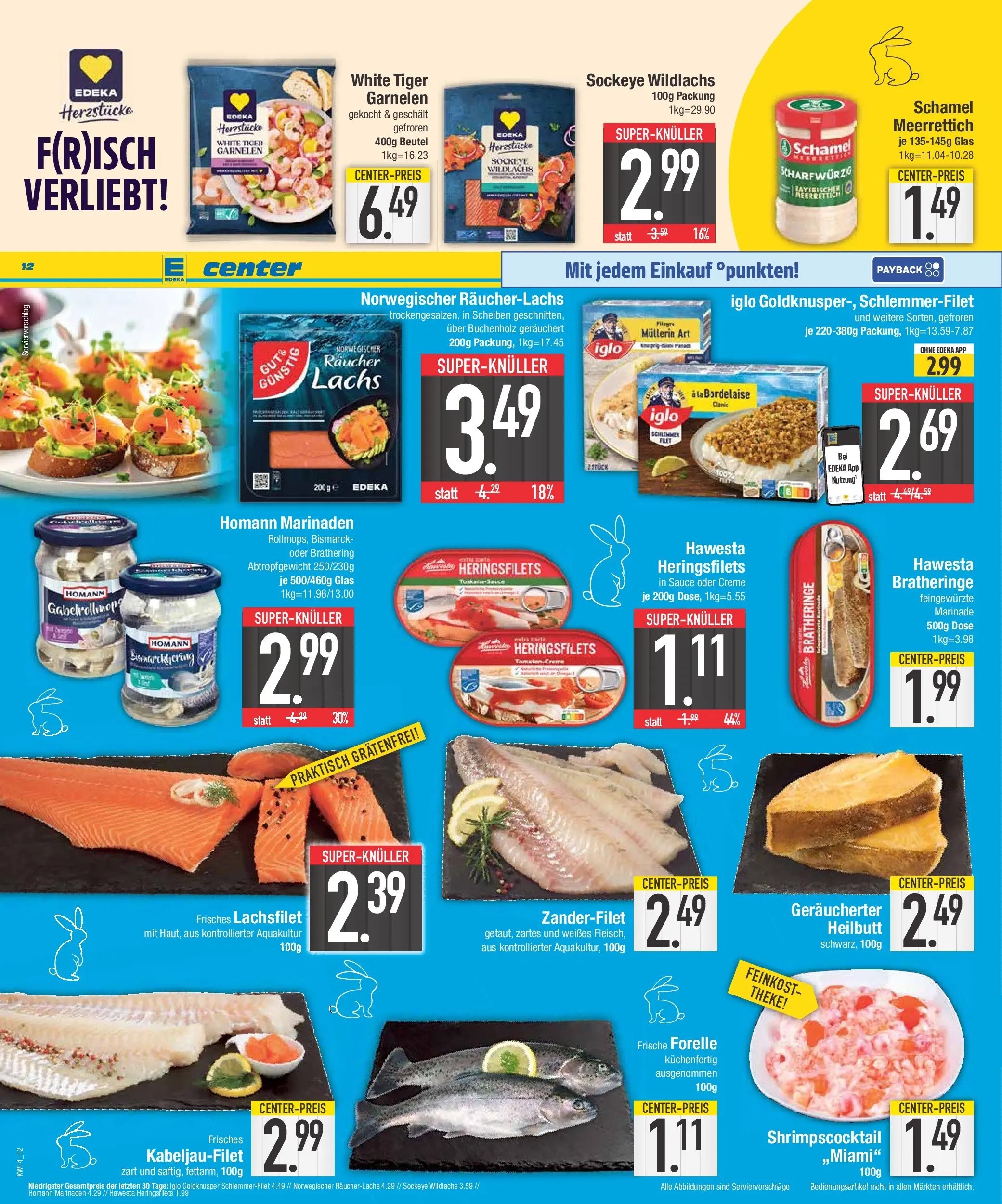 Edeka prospekt Neustadt	 (ab 29.03.2026) » Angebote Online | Seite: 12 | Produkte: Garnelen, Creme, Lachs, Tiger garnelen