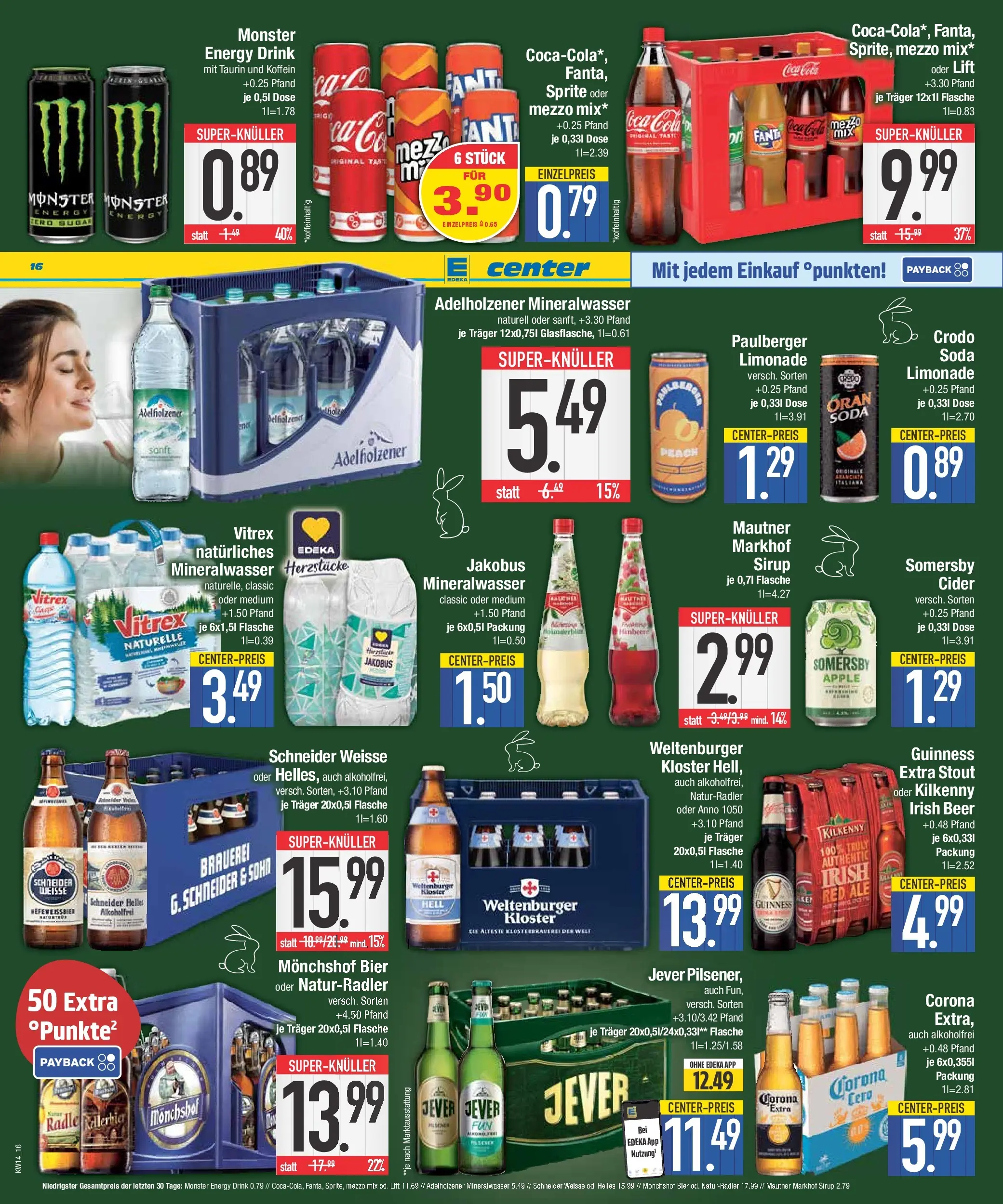 Edeka prospekt Neustadt	 (ab 29.03.2026) » Angebote Online | Seite: 16 | Produkte: Mezzo mix, Mineralwasser, Apple, Monster