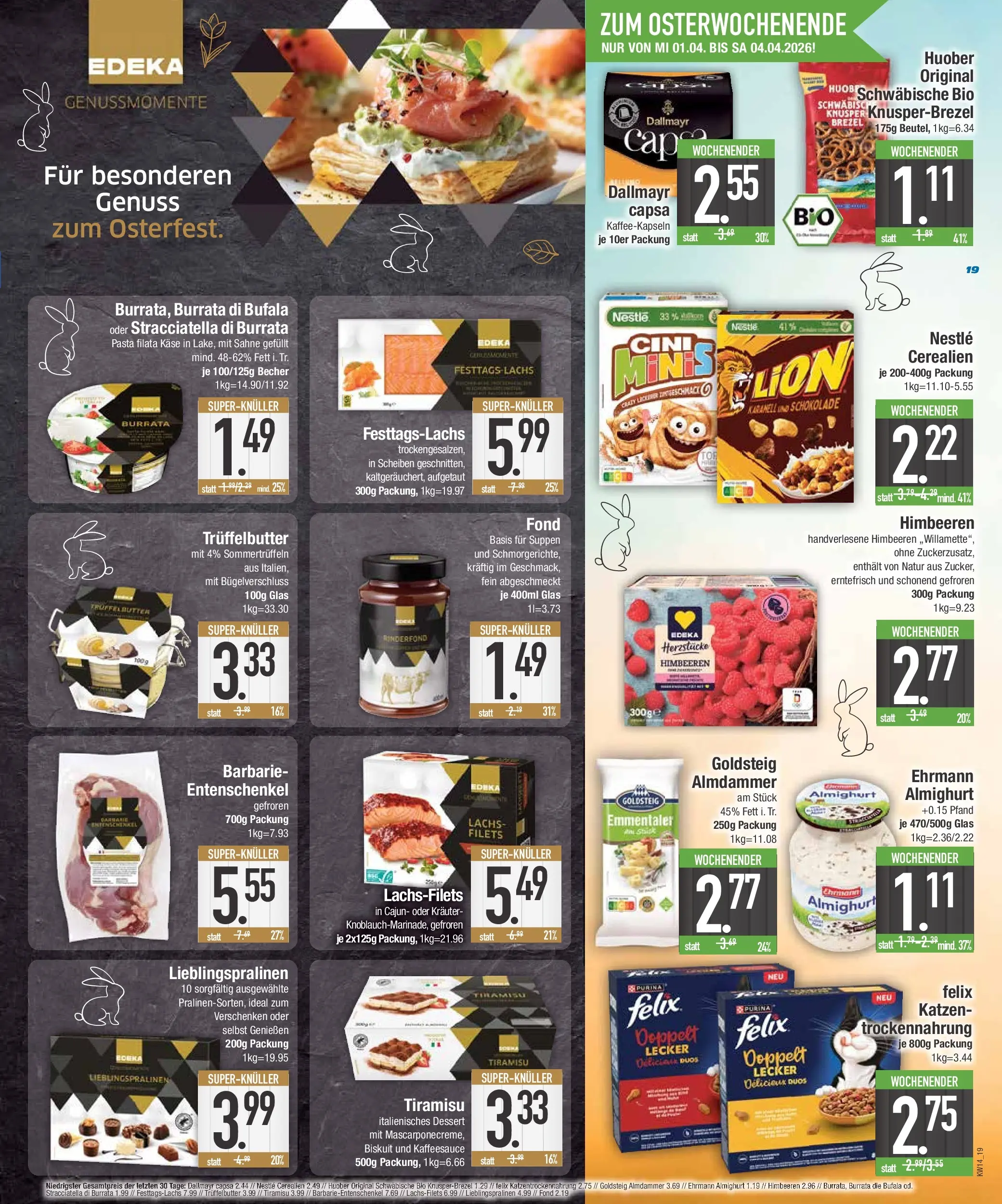Edeka prospekt Neustadt	 (ab 29.03.2026) » Angebote Online | Seite: 19 | Produkte: Butter, Käse, Schokolade, Lachs