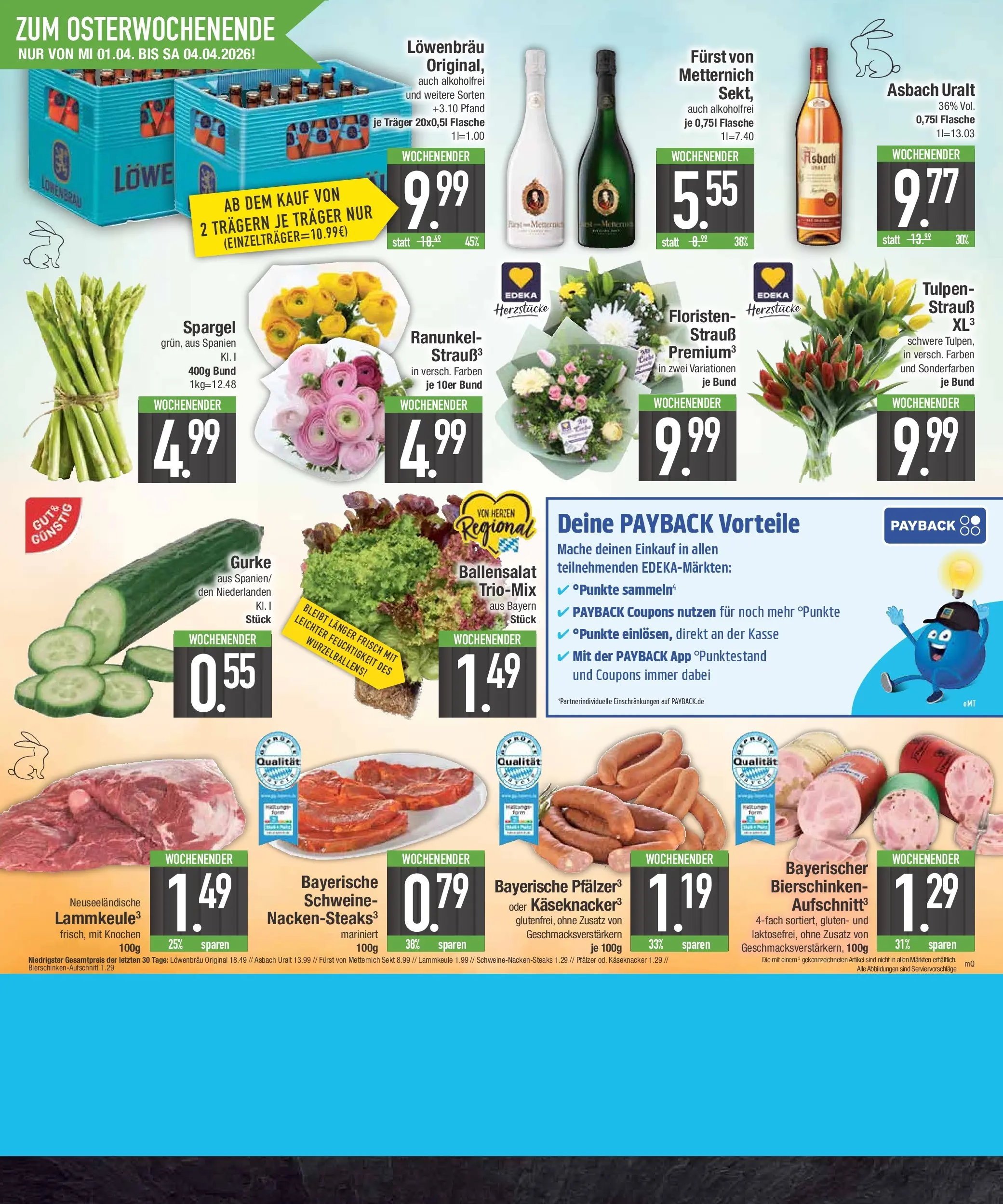 Edeka prospekt Neustadt	 (ab 29.03.2026) » Angebote Online | Seite: 20 | Produkte: Lammkeule, Furst von metternich, Sekt, Spargel