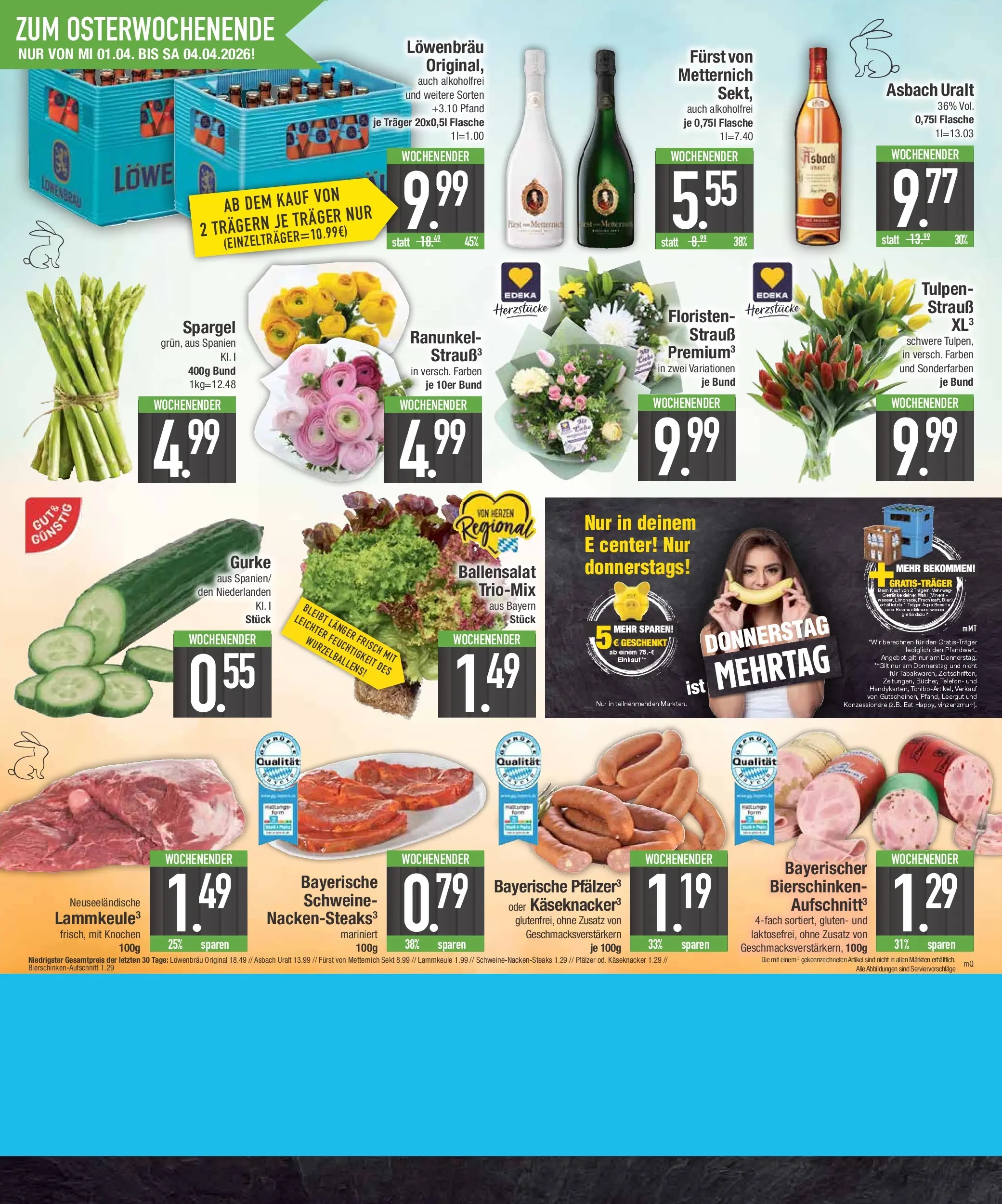 Edeka prospekt Bayerisch Gmain	 (ab 29.03.2026) » Angebote Online | Seite: 20 | Produkte: Lammkeule, Furst von metternich, Bier, Telefon