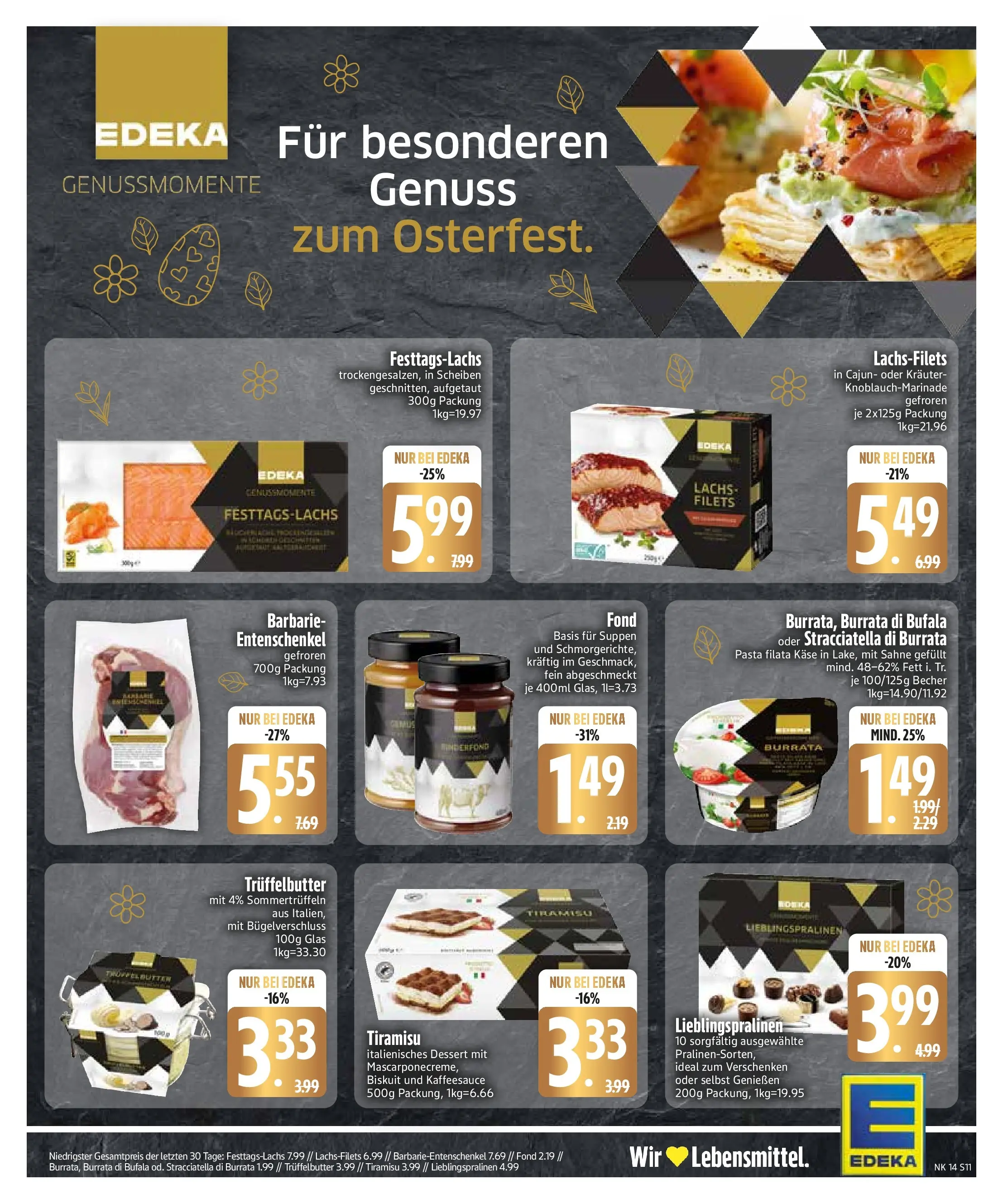 Edeka prospekt Sonthofen	 (ab 29.03.2026) » Angebote Online | Seite: 13 | Produkte: Butter, Lachs, Burrata, Sahne