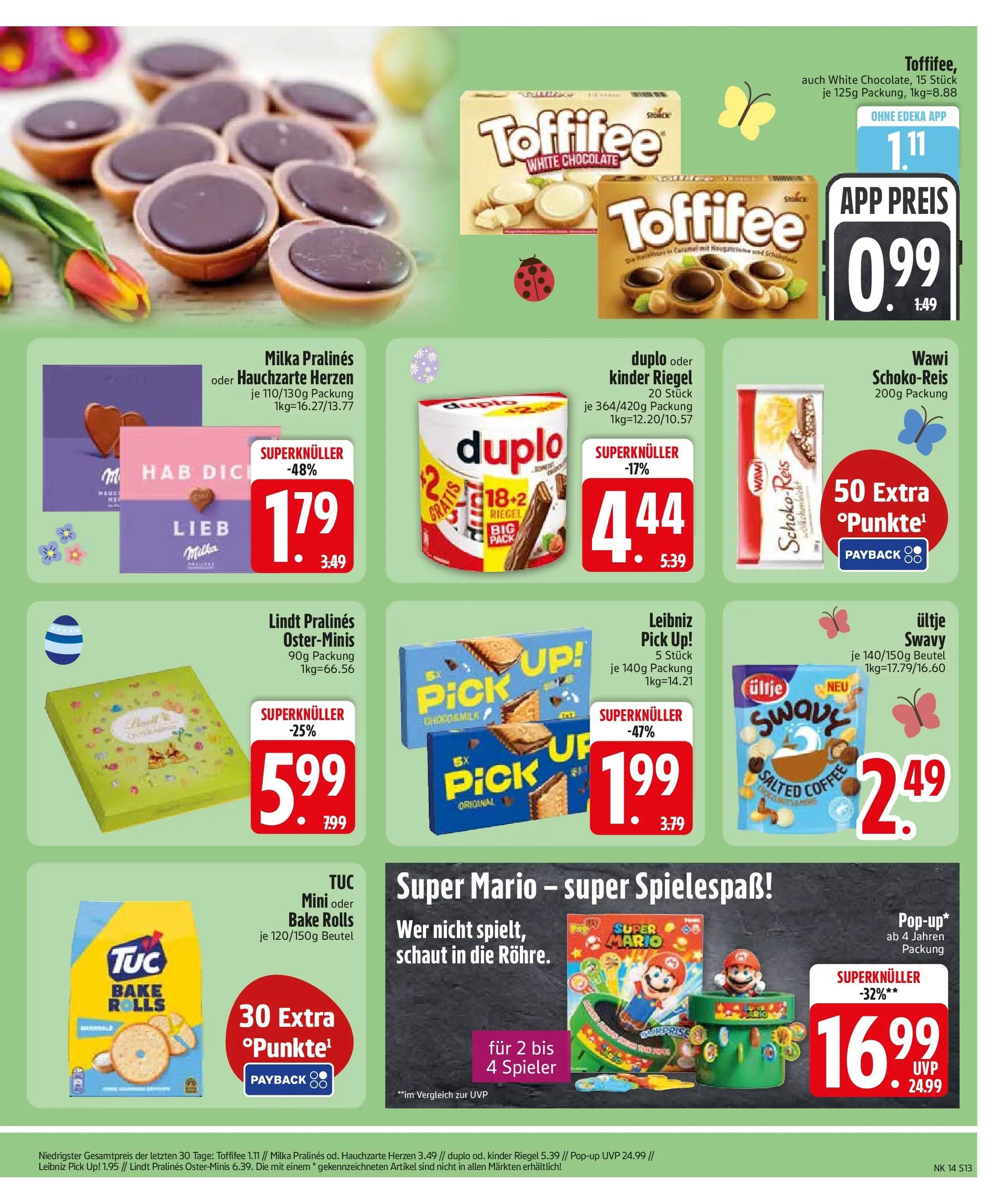 Edeka prospekt Sonthofen	 (ab 29.03.2026) » Angebote Online | Seite: 15 | Produkte: Milka, Kinder riegel, Toffifee, Lindt