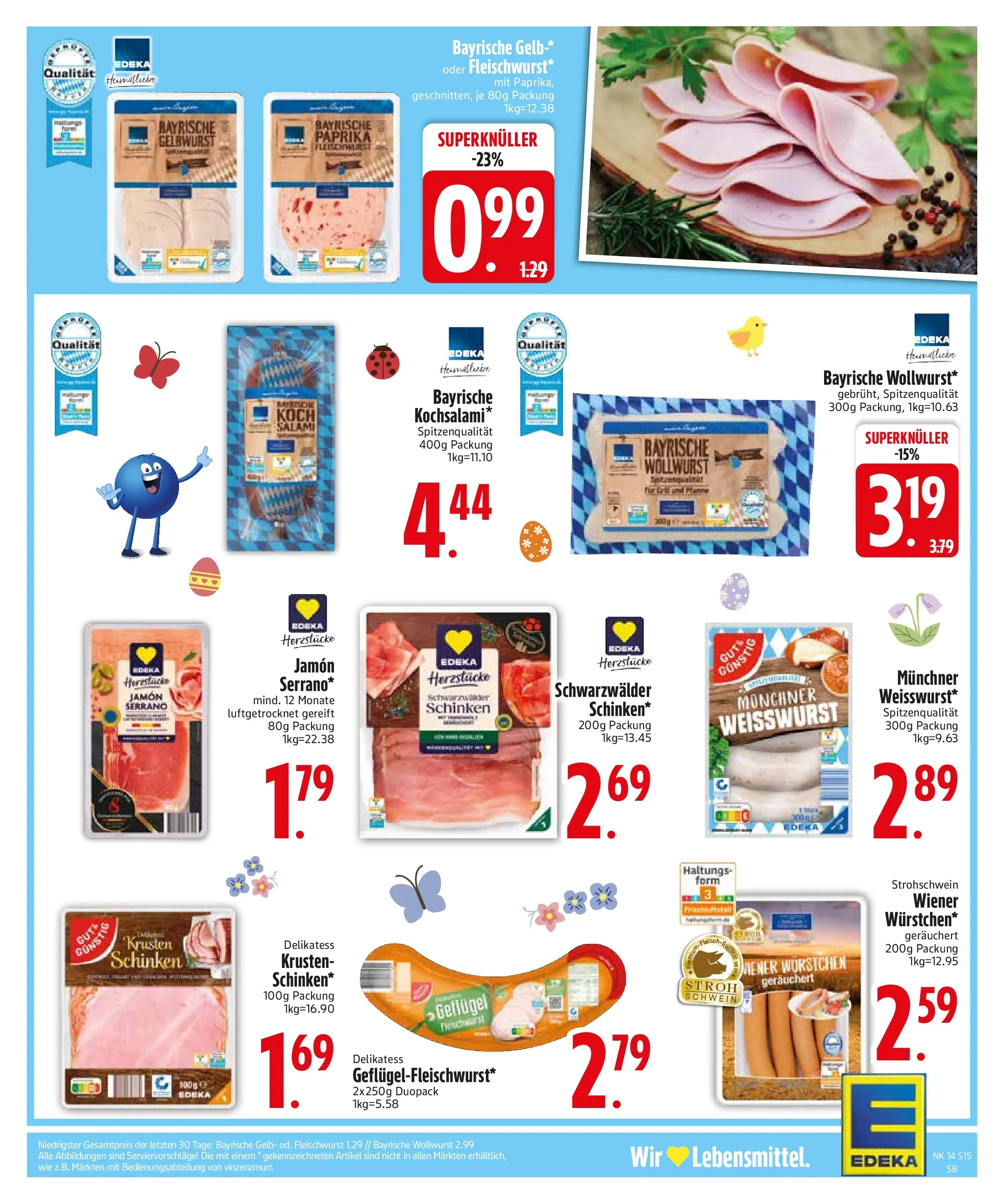 Edeka prospekt München	 (ab 29.03.2026) » Angebote Online | Seite: 17 | Produkte: Wiener wurstchen, Weißwurst, Paprika, Salami
