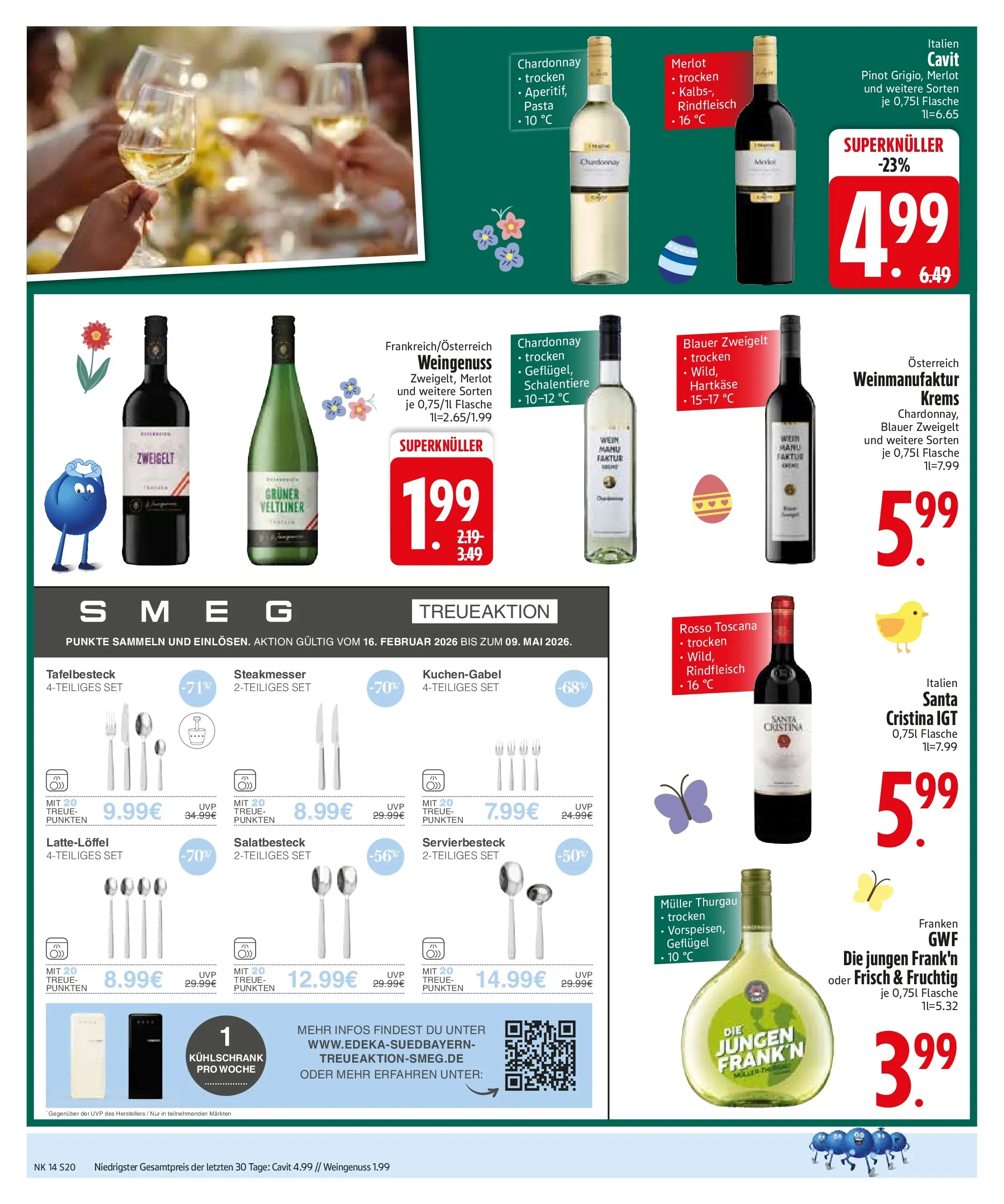 Edeka prospekt Sonthofen	 (ab 29.03.2026) » Angebote Online | Seite: 22 | Produkte: Merlot, Kühlschrank, Pasta, Rindfleisch