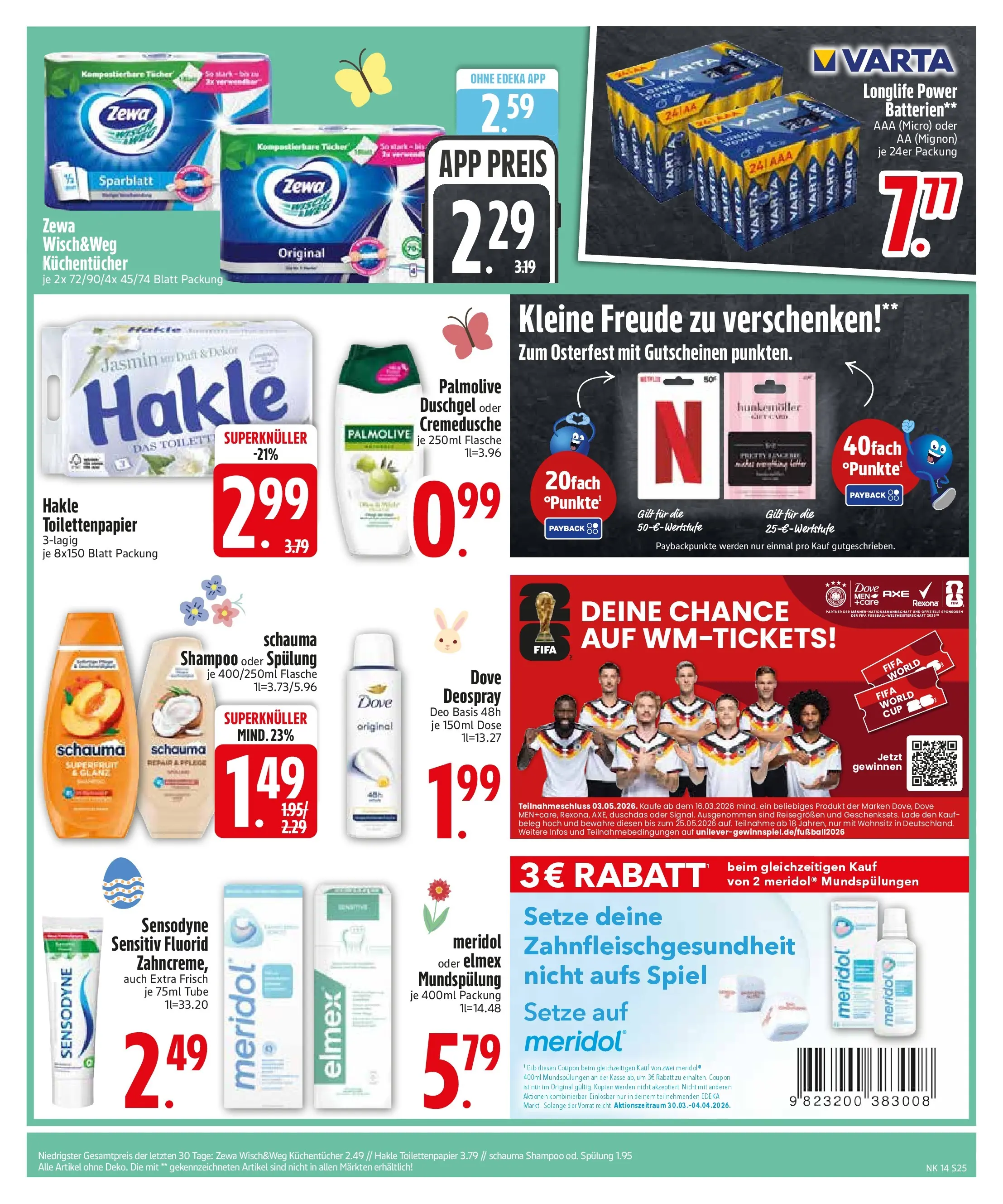 Edeka prospekt Sonthofen	 (ab 29.03.2026) » Angebote Online | Seite: 27 | Produkte: Zewa, Duschdas, Deospray, Toilettenpapier
