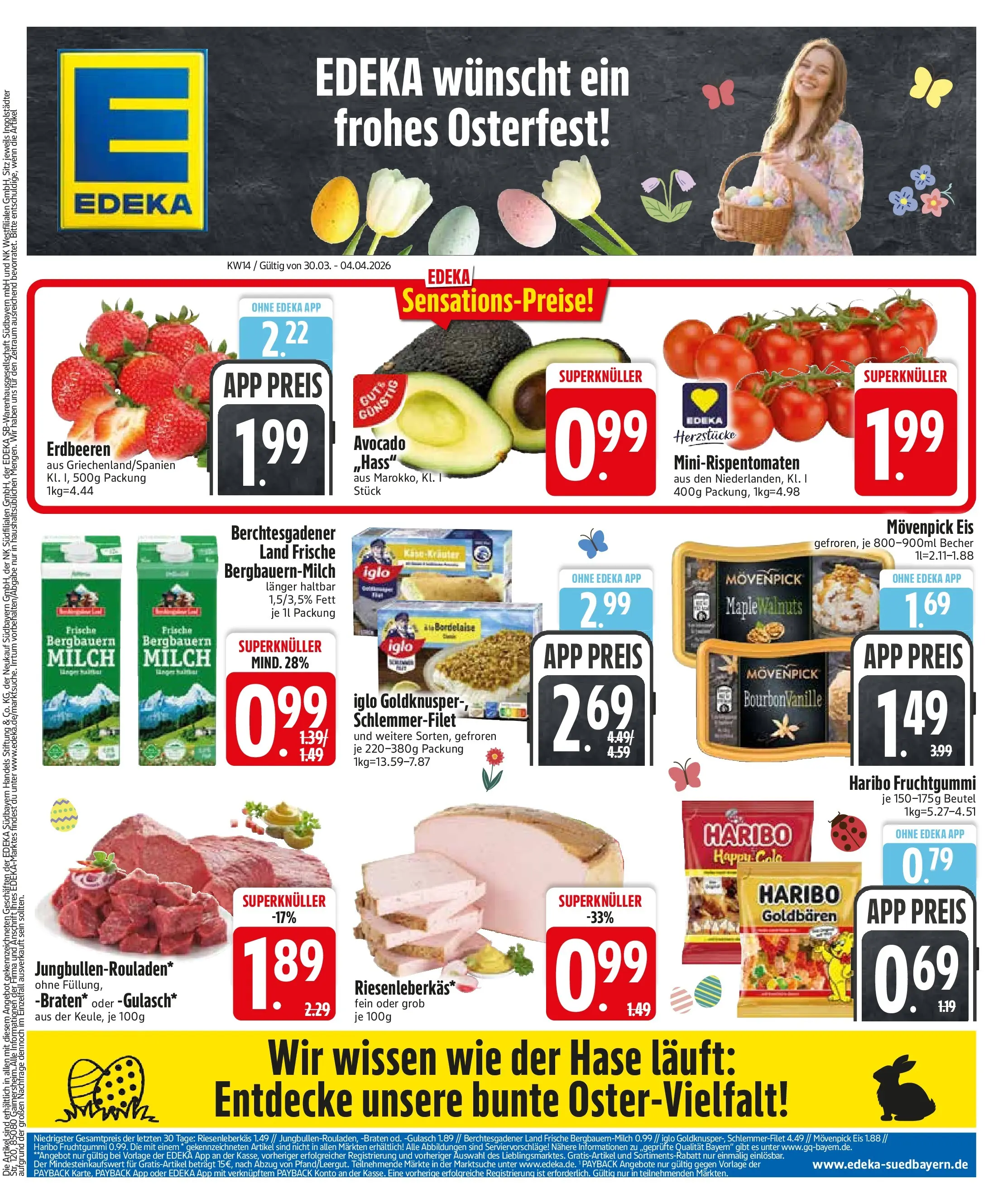 Edeka prospekt Sonthofen	 (ab 29.03.2026) » Angebote Online | Seite: 3 | Produkte: Haribo, Avocado, Movenpick eis, Erdbeeren