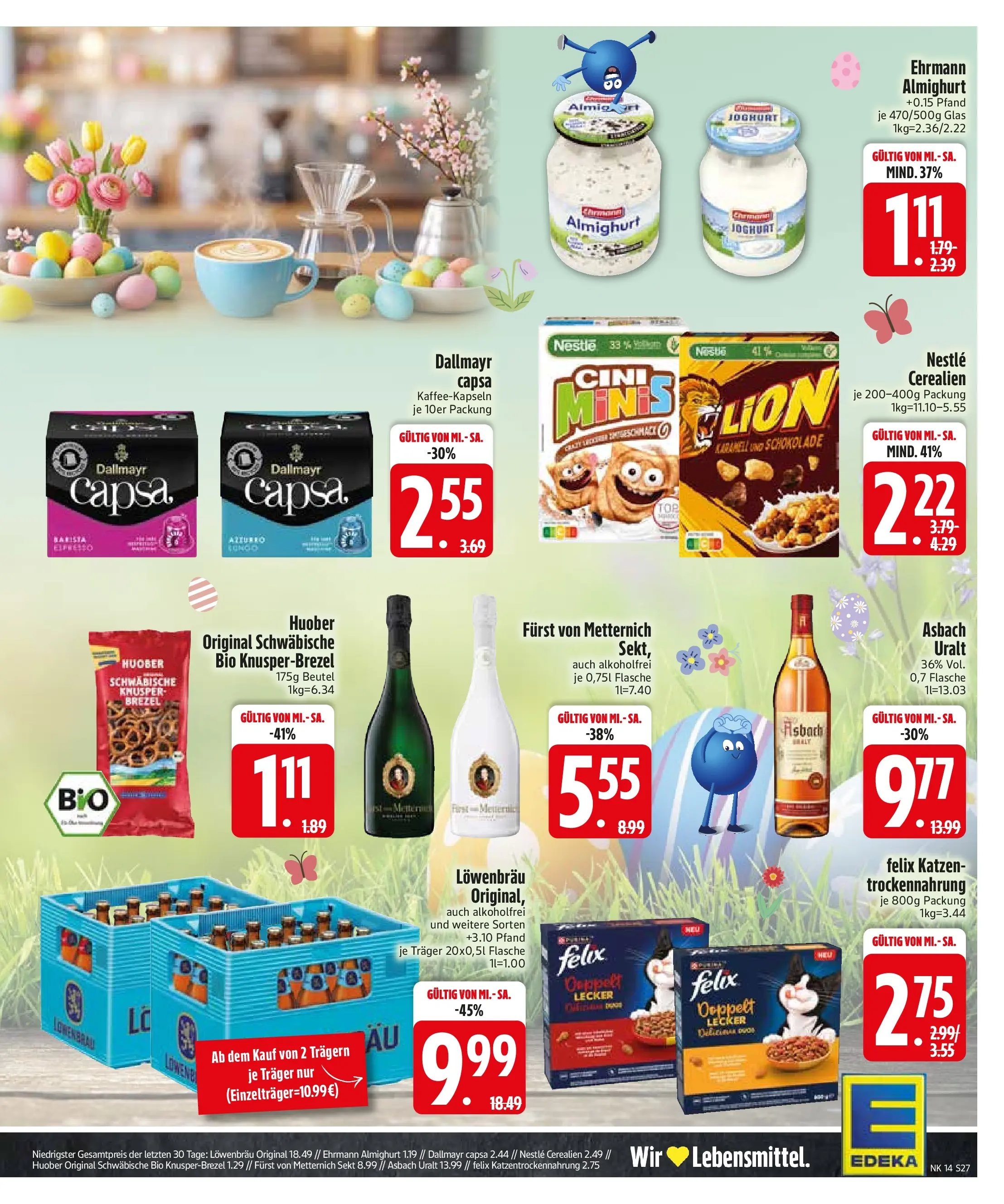 Edeka prospekt Sonthofen	 (ab 29.03.2026) » Angebote Online | Seite: 29 | Produkte: Ehrmann almighurt, Joghurt, Schokolade, Dallmayr capsa