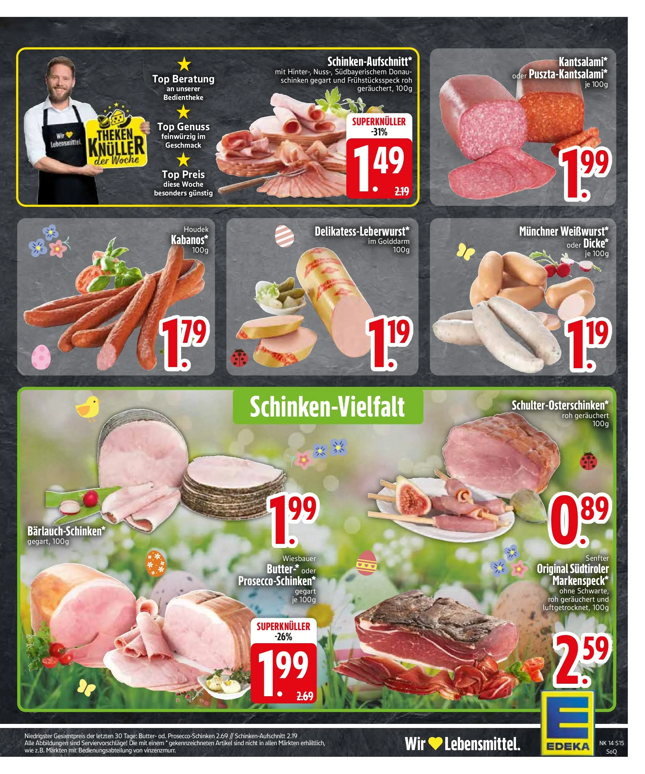 Edeka prospekt Sonthofen	 (ab 29.03.2026) » Angebote Online | Seite: 17 | Produkte: Top, Prosecco, Salami, Schinken