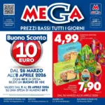 Supermercati Mega Buono sconto 10 euro - al 08.04.2026