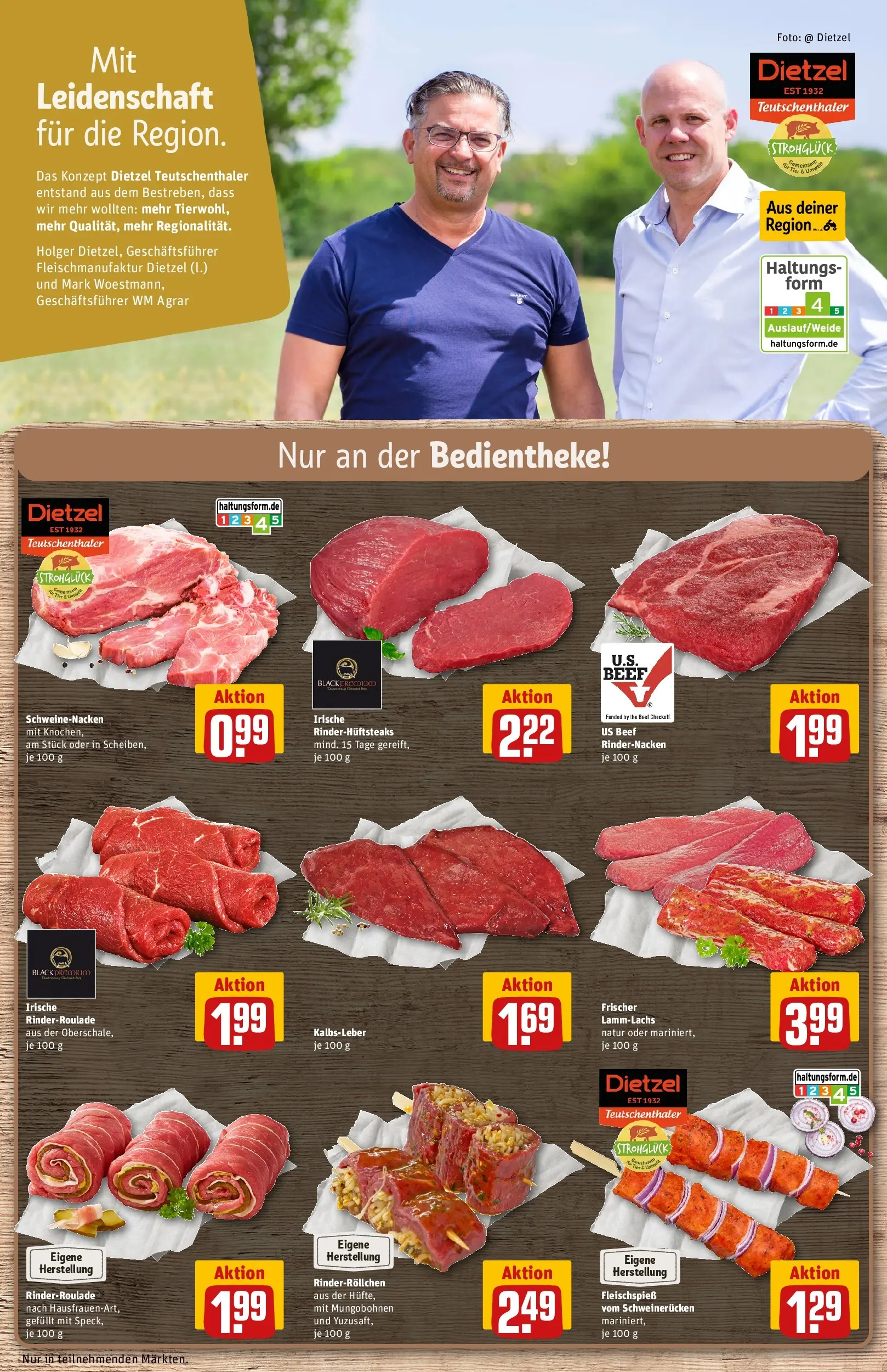 REWE Prospekt ab 30.03.2026 zum Blättern » Angebote | Seite: 12 | Produkte: Schweinenacken, Kalbsleber, Schweinerucken, Steak