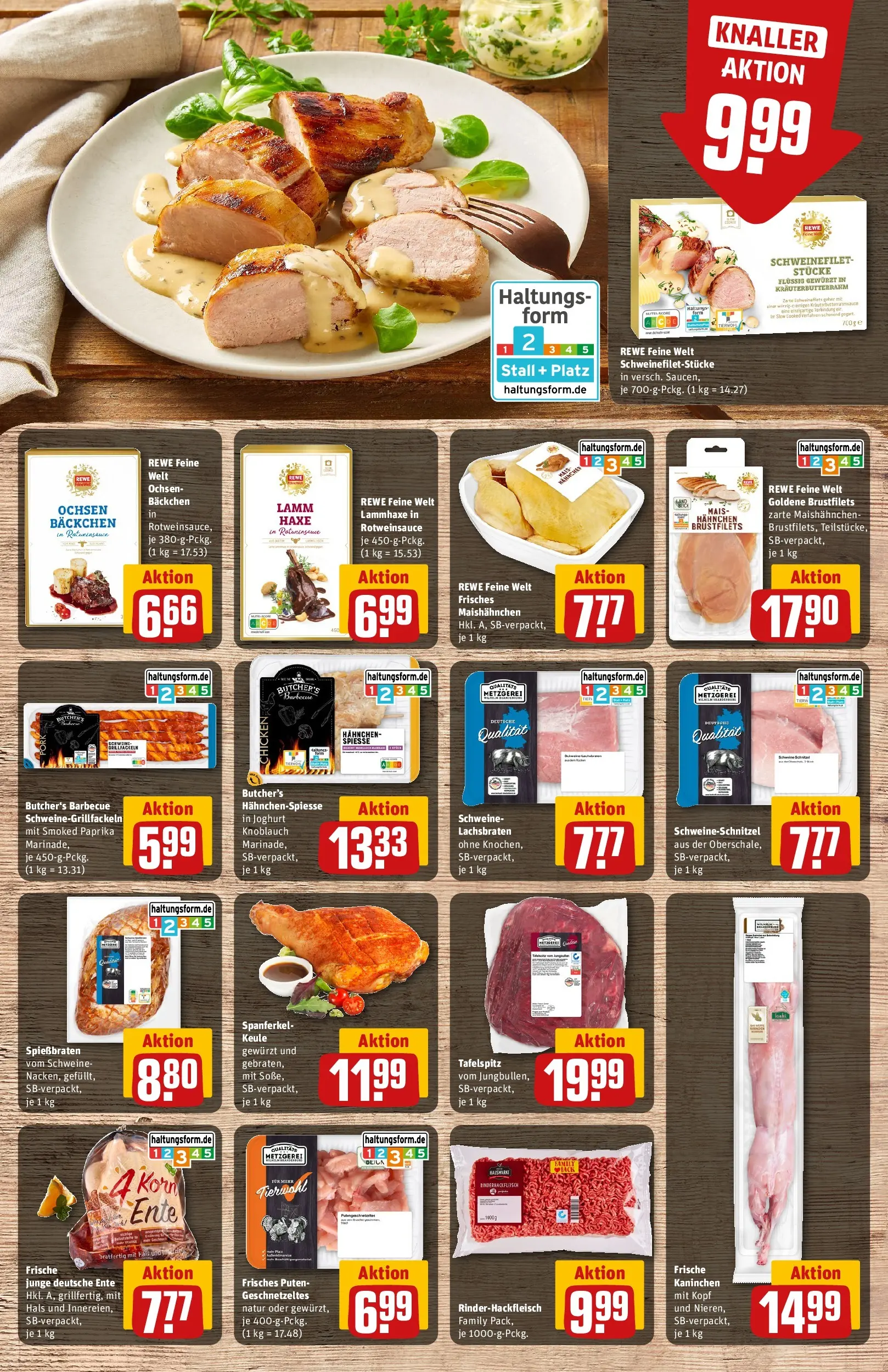 REWE Prospekt ab 29.03.2026 zum Blättern » Angebote | Seite: 10 | Produkte: Hahnchen, Kaninchen, Tür, Schweinefilet