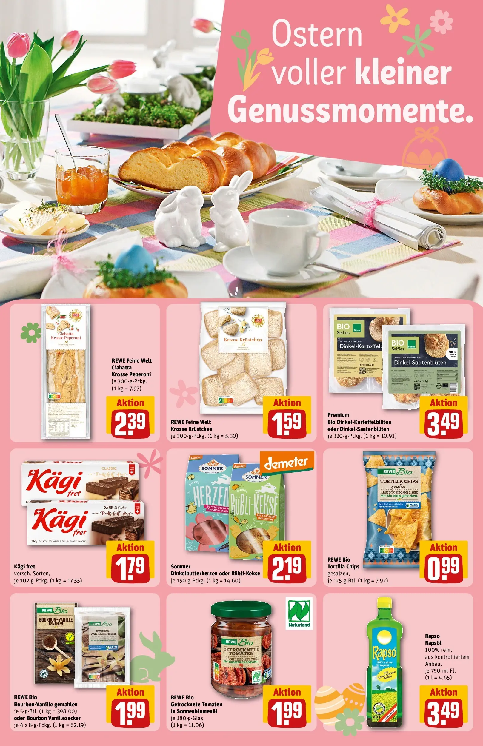 REWE Prospekt ab 29.03.2026 zum Blättern » Angebote | Seite: 18 | Produkte: Rapsöl, Sonnenblumenol, Bourbon, Chips