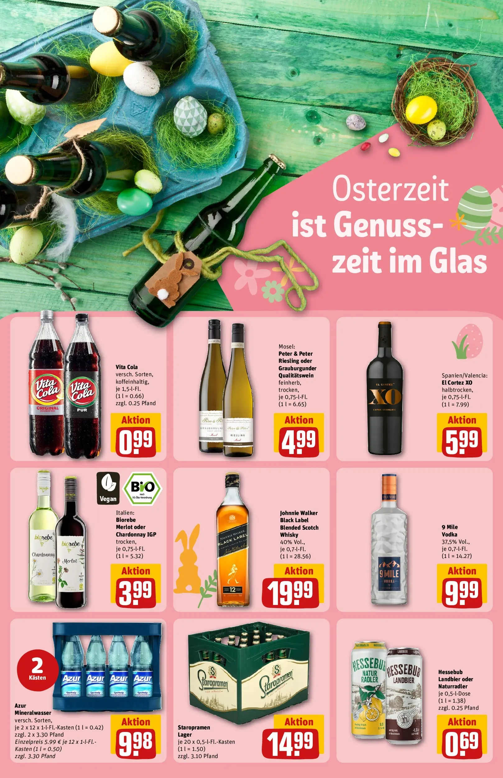 REWE Prospekt ab 29.03.2026 zum Blättern » Angebote | Seite: 21 | Produkte: Cola, Merlot, Vita cola, Johnnie walker