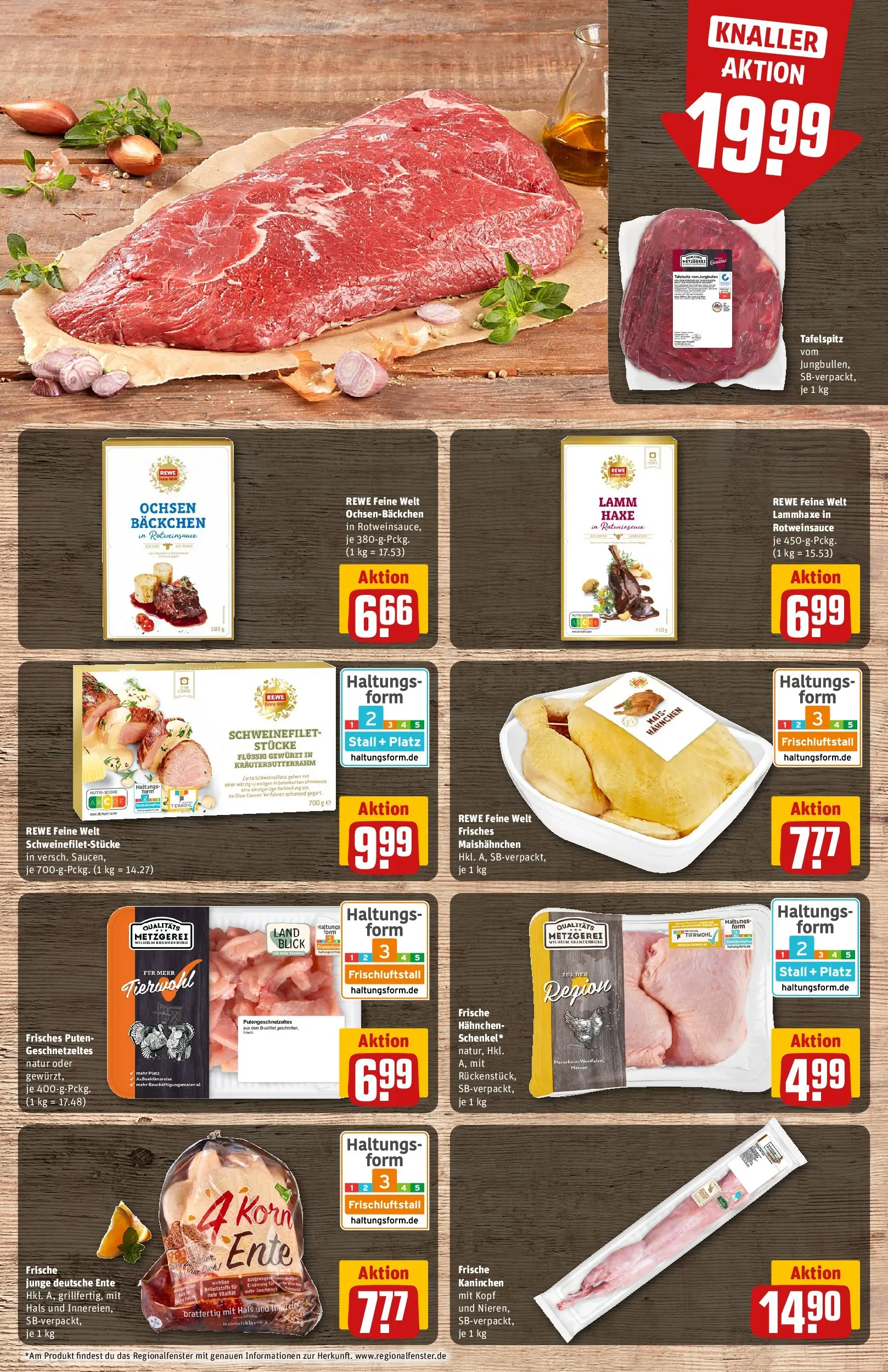 REWE Prospekt ab 29.03.2026 zum Blättern » Angebote | Seite: 10 | Produkte: Tafelspitz, Hahnchen, Kaninchen, Schweinefilet