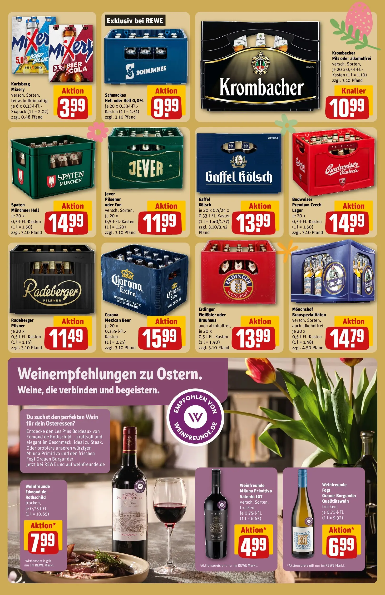 REWE Prospekt ab 29.03.2026 zum Blättern » Angebote | Seite: 21 | Produkte: Bier, Jever, Wein, Radeberger pilsner