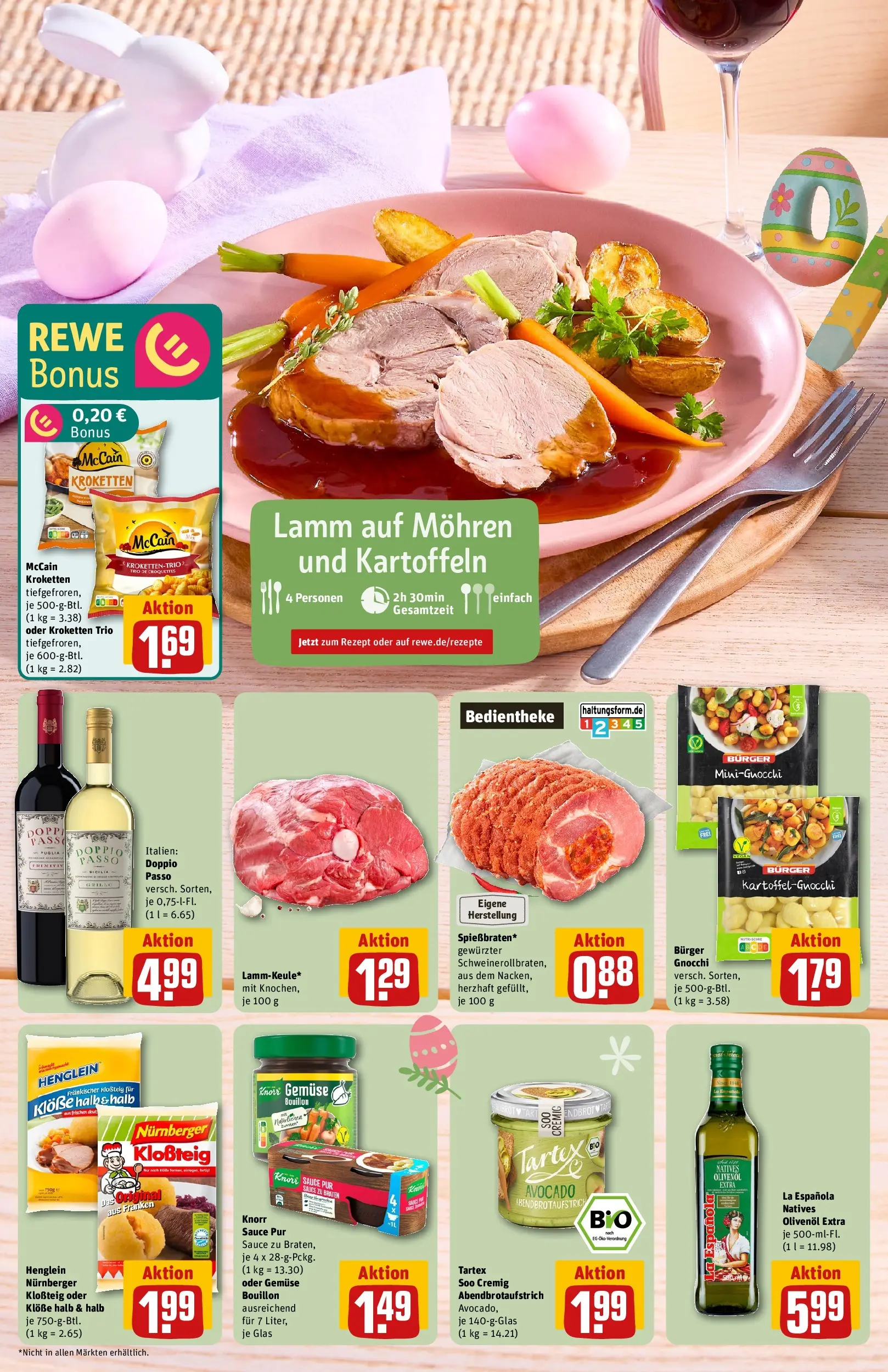 REWE Prospekt ab 29.03.2026 zum Blättern » Angebote | Seite: 6 | Produkte: Olivenol, Knorr, Kartoffeln, Doppio Passo