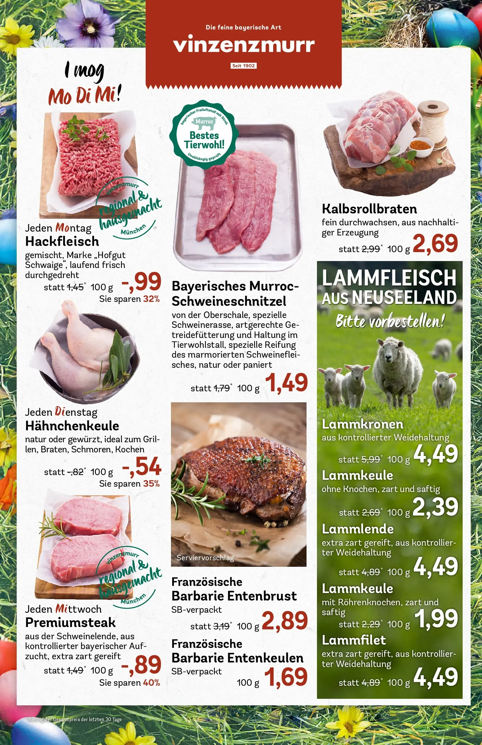 REWE Prospekt ab 29.03.2026 zum Blättern » Angebote | Seite: 10 | Produkte: Lammkeule, Hackfleisch