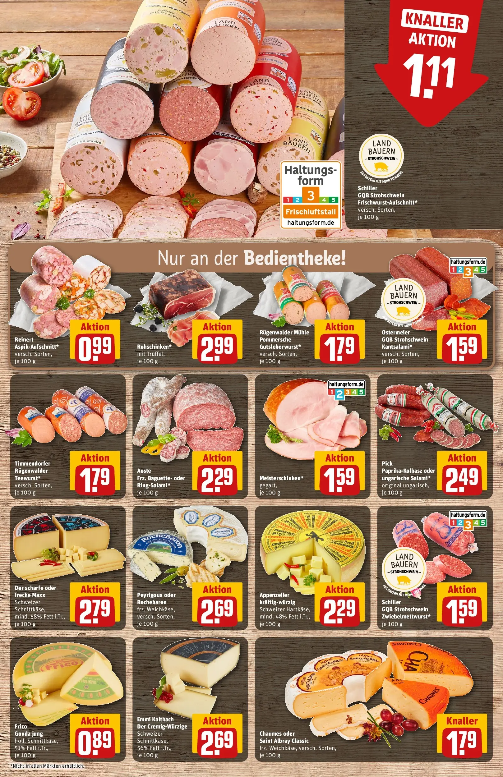 REWE Prospekt ab 29.03.2026 zum Blättern » Angebote | Seite: 11 | Produkte: Mühle, Gouda, Baguette, Salami