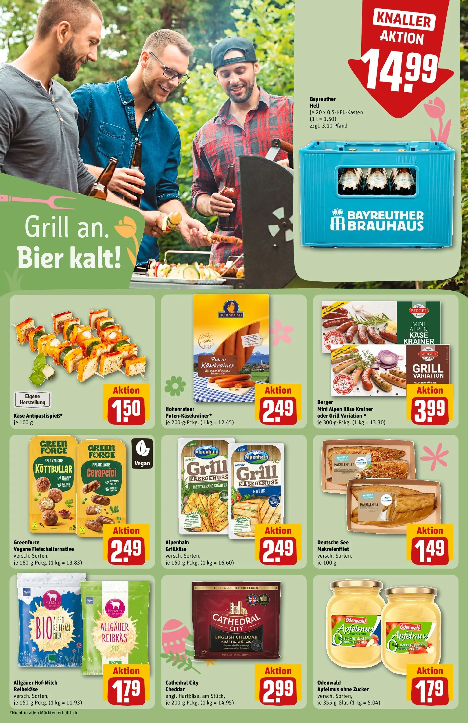 REWE Prospekt ab 29.03.2026 zum Blättern » Angebote | Seite: 16 | Produkte: Bayreuther hell, Käse, Käsekrainer, Apple