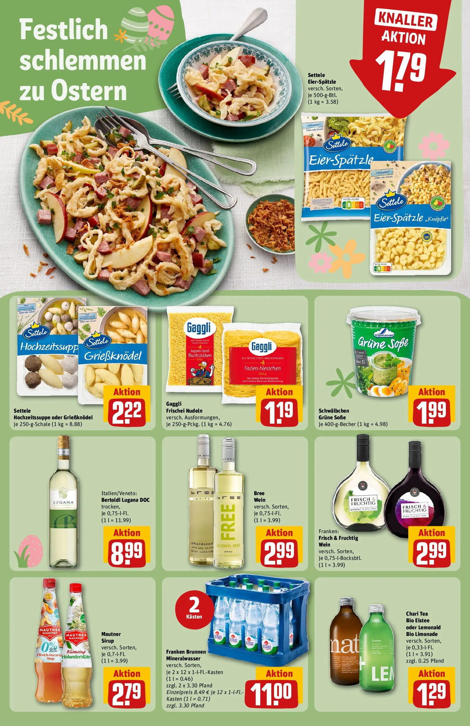REWE Prospekt ab 29.03.2026 zum Blättern » Angebote | Seite: 17 | Produkte: Limonade, Mineralwasser, Pasta, Wein