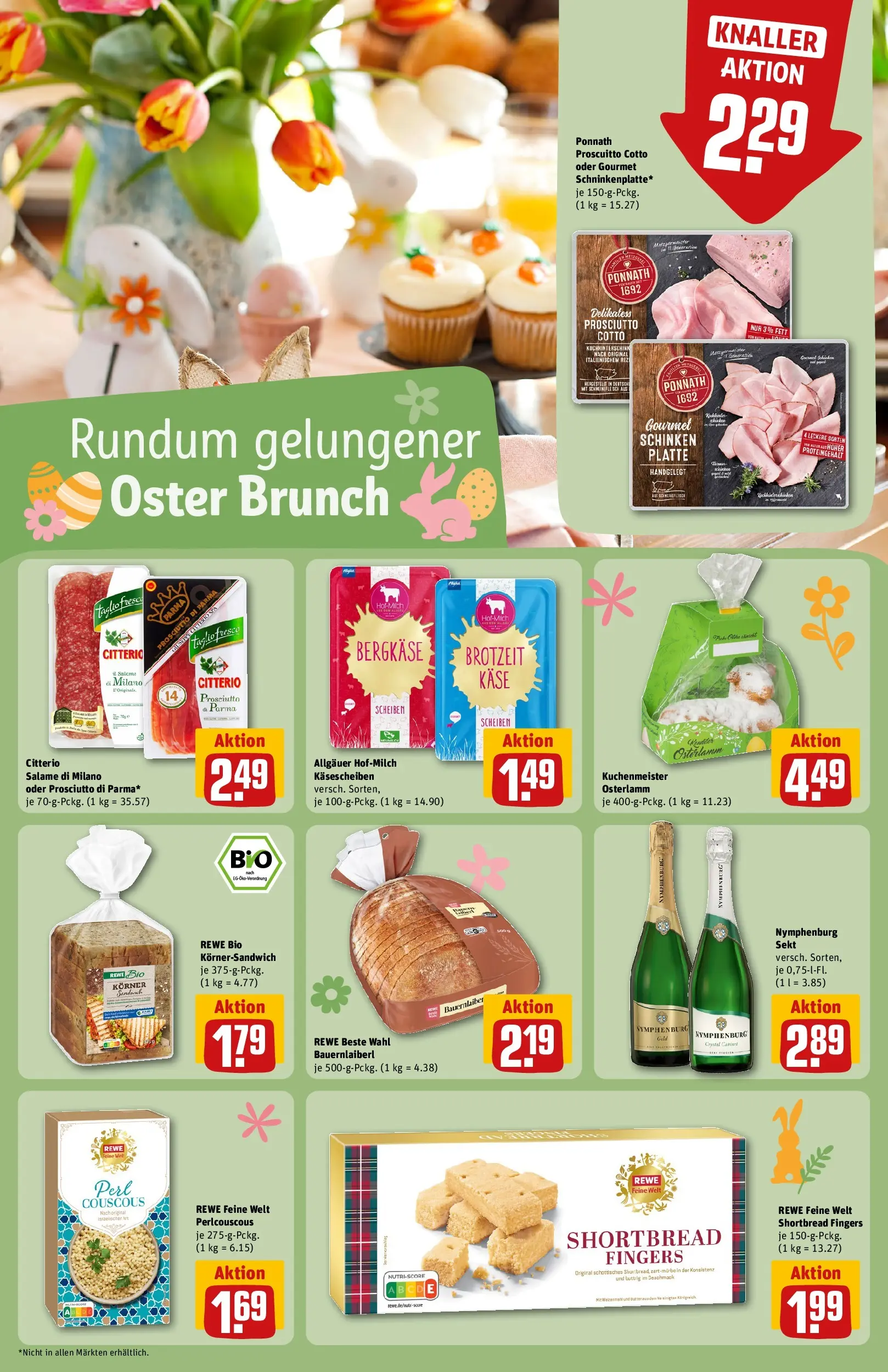 REWE Prospekt ab 29.03.2026 zum Blättern » Angebote | Seite: 18 | Produkte: Käse, Sekt, Schinken