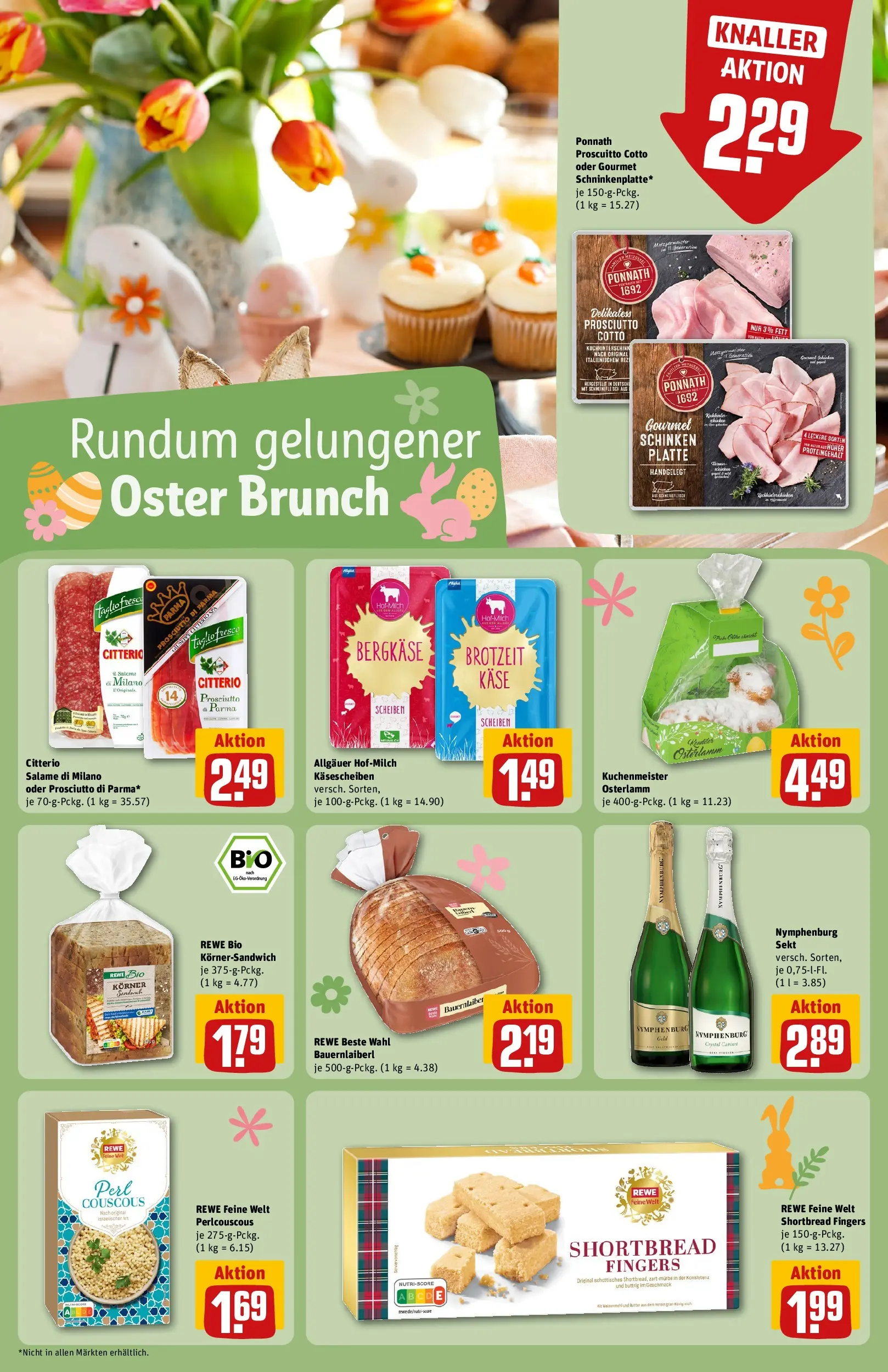 REWE Prospekt ab 29.03.2026 zum Blättern » Angebote | Seite: 18 | Produkte: Käse, Sekt, Schinken