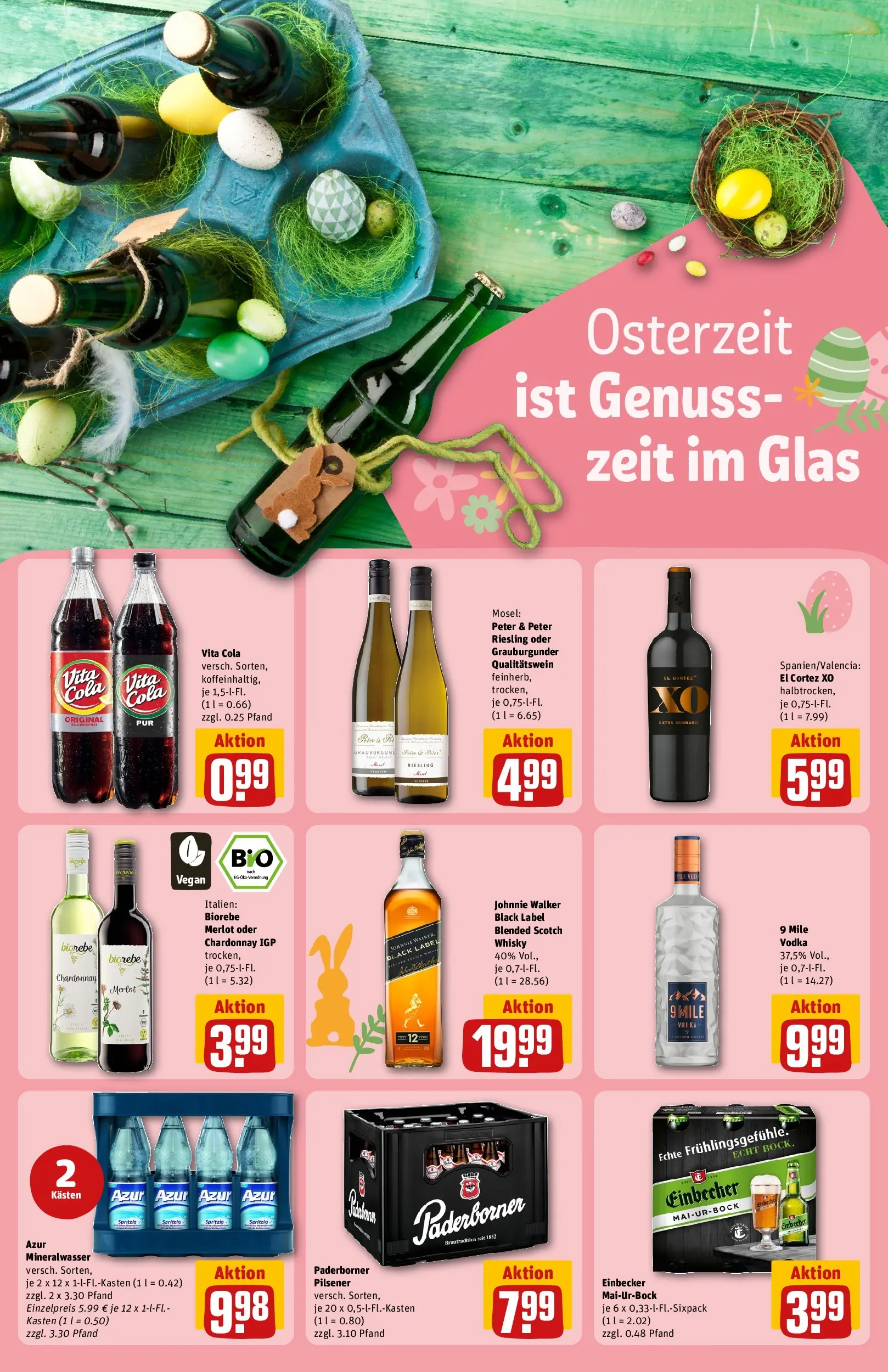 REWE Prospekt ab 29.03.2026 zum Blättern » Angebote | Seite: 19 | Produkte: Whisky, Cola, Vodka, Johnnie walker