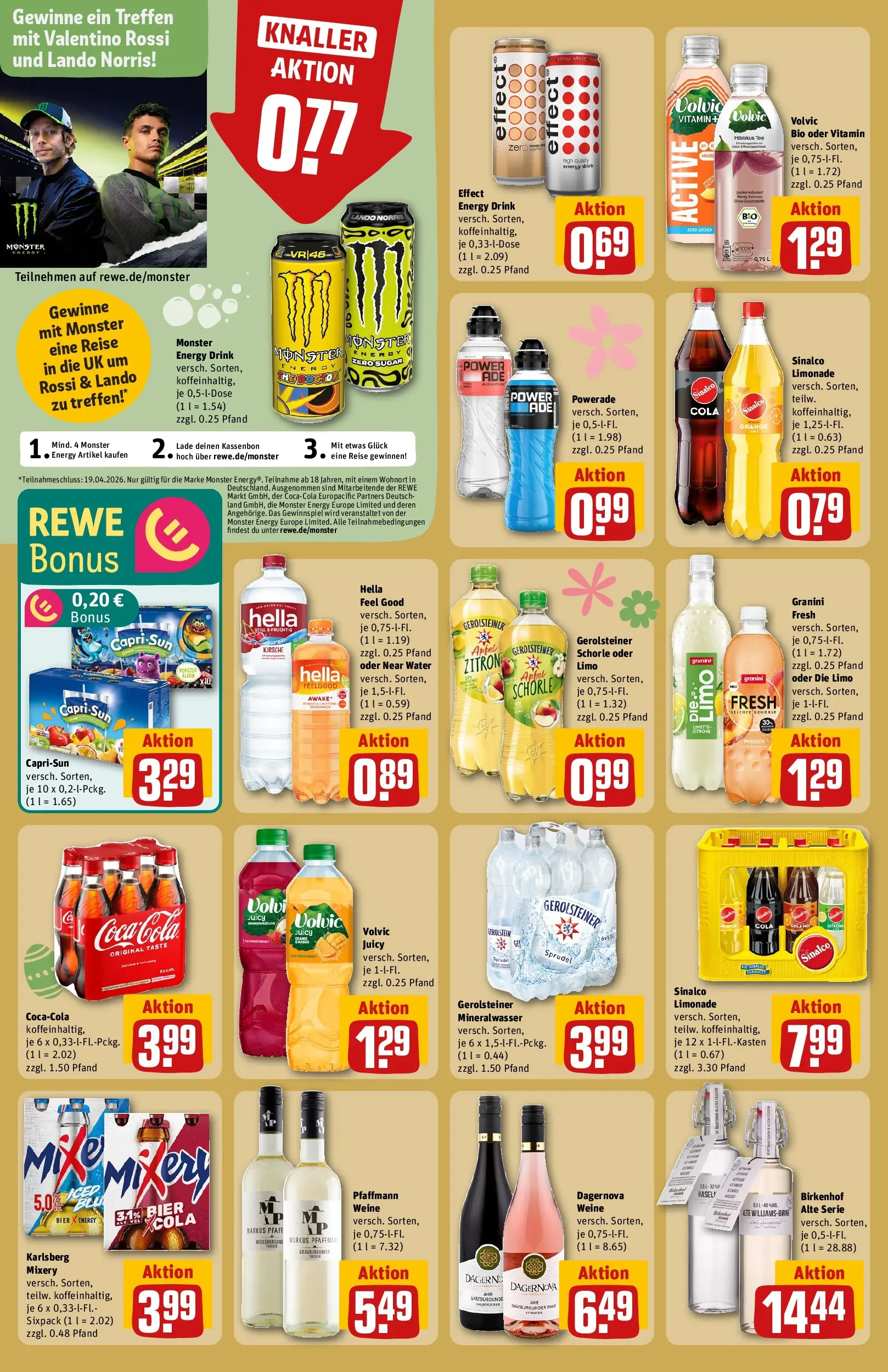 REWE Prospekt ab 30.03.2026 zum Blättern » Angebote | Seite: 16 | Produkte: Sinalco, Powerade, Mixery, Volvic