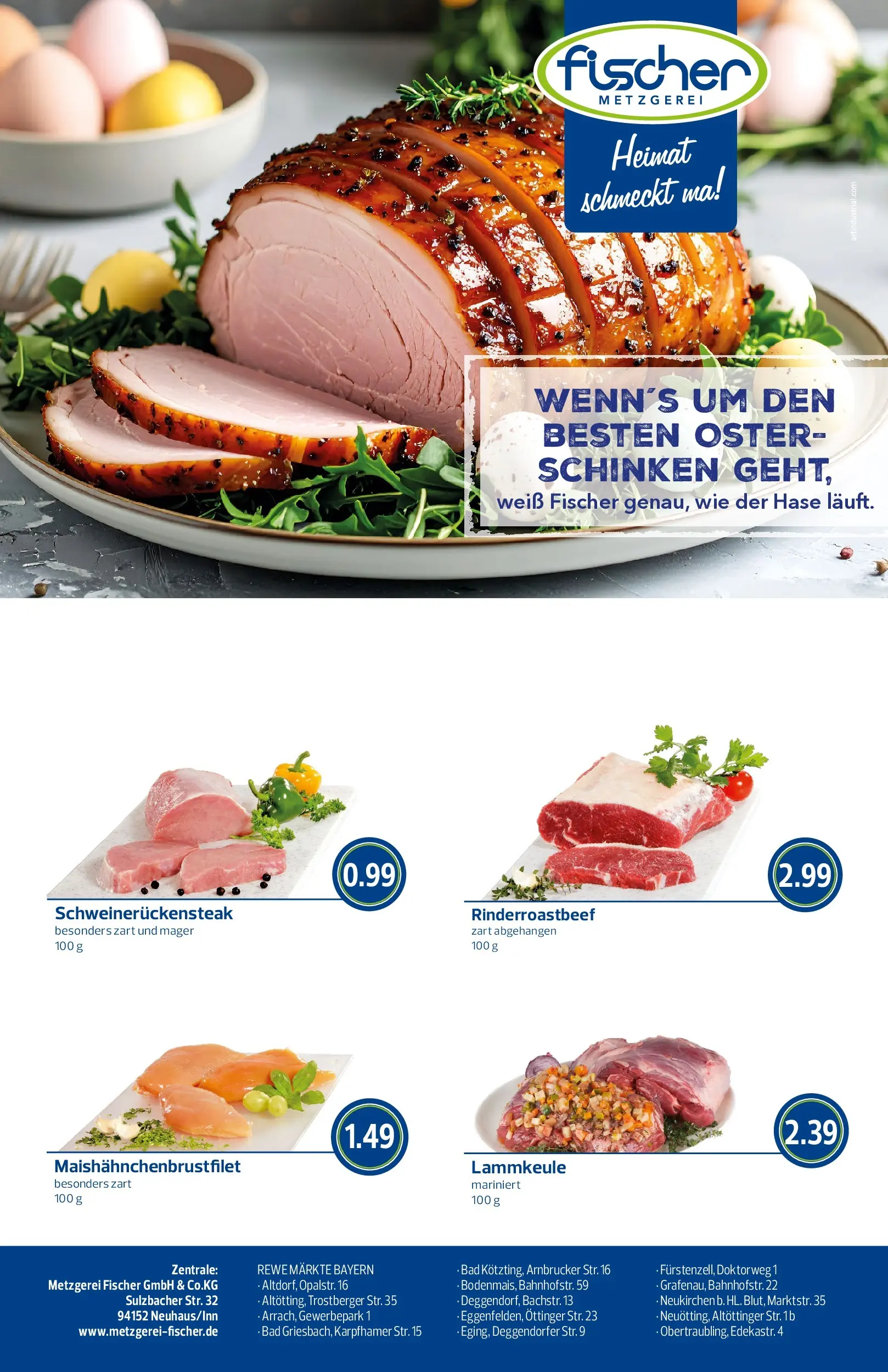 REWE Prospekt ab 30.03.2026 zum Blättern » Angebote | Seite: 10 | Produkte: Lammkeule, Bad, Schinken