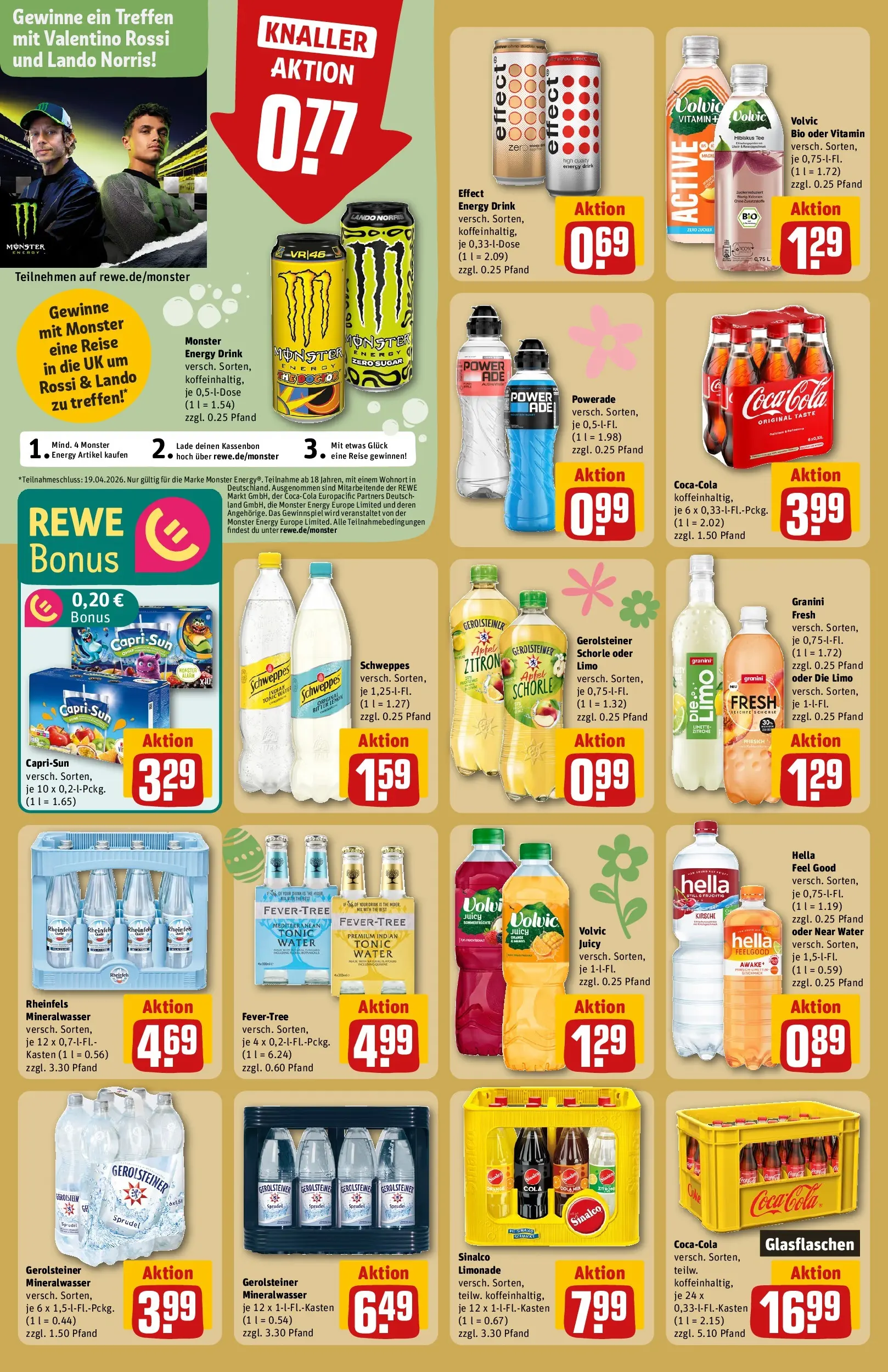 REWE Prospekt ab 30.03.2026 zum Blättern » Angebote | Seite: 16 | Produkte: Äpfel, Limonade, Schweppes, Volvic