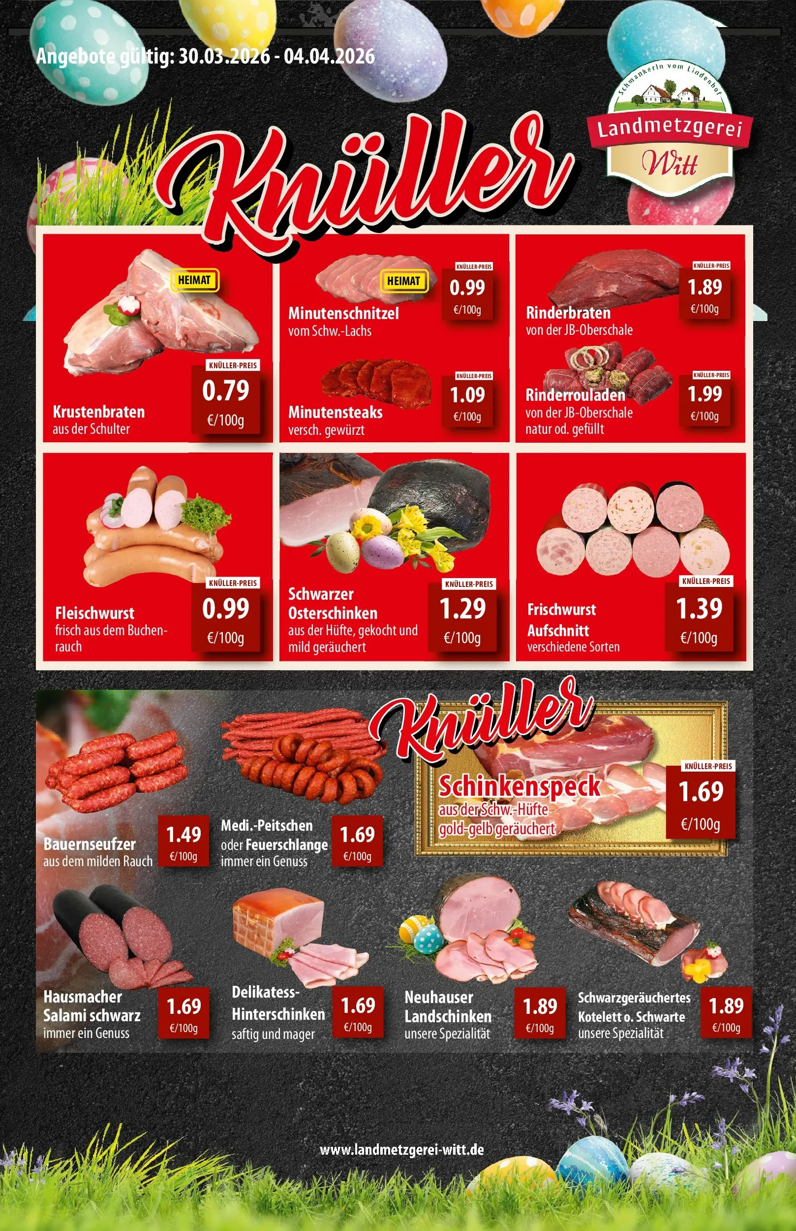 REWE Prospekt ab 30.03.2026 zum Blättern » Angebote | Seite: 10 | Produkte: Rinderrouladen, Rinderbraten, Krustenbraten, Salami
